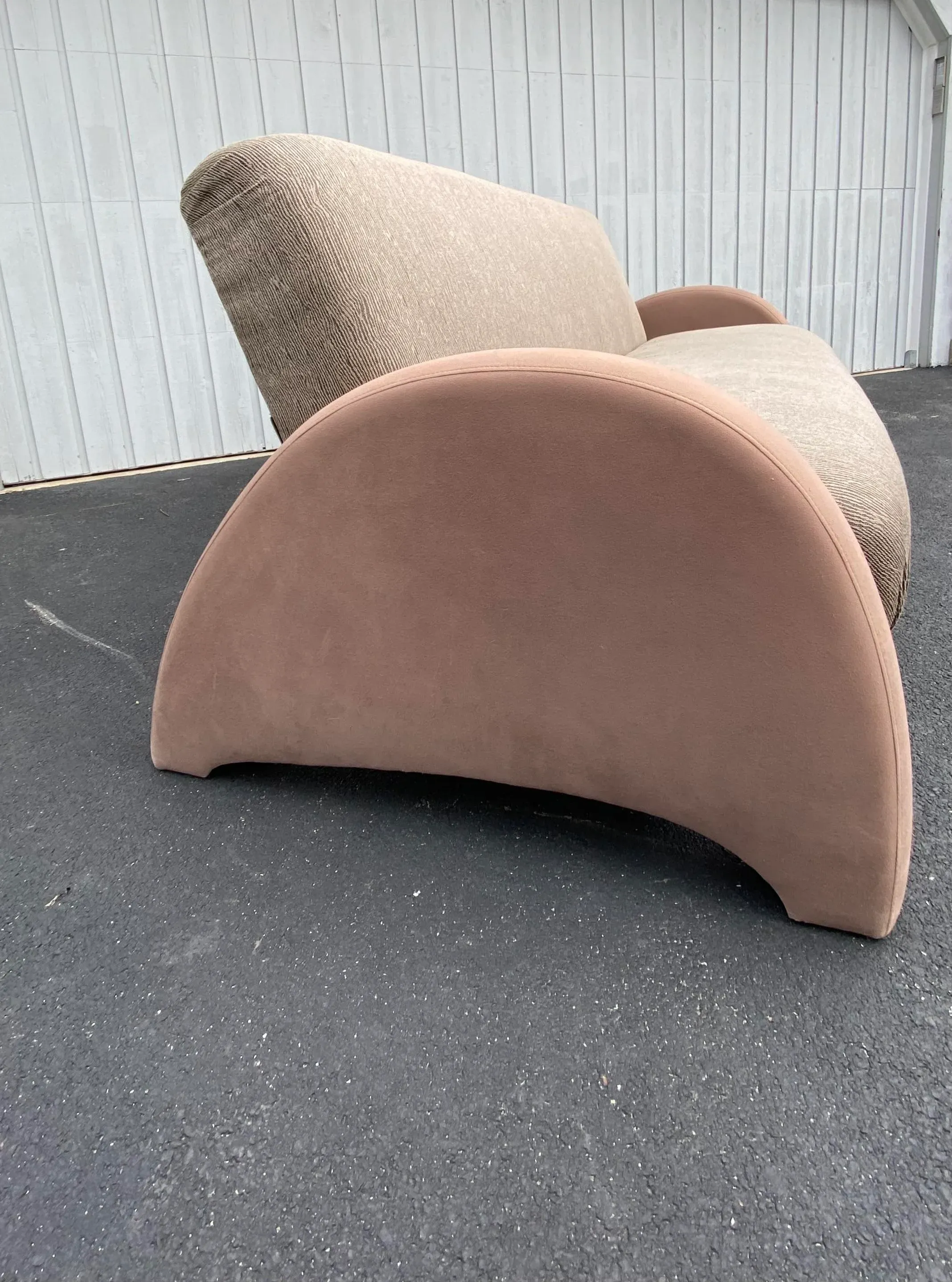Postmodern Sculptural Art Deco Revival Futon Sofa | Chairish