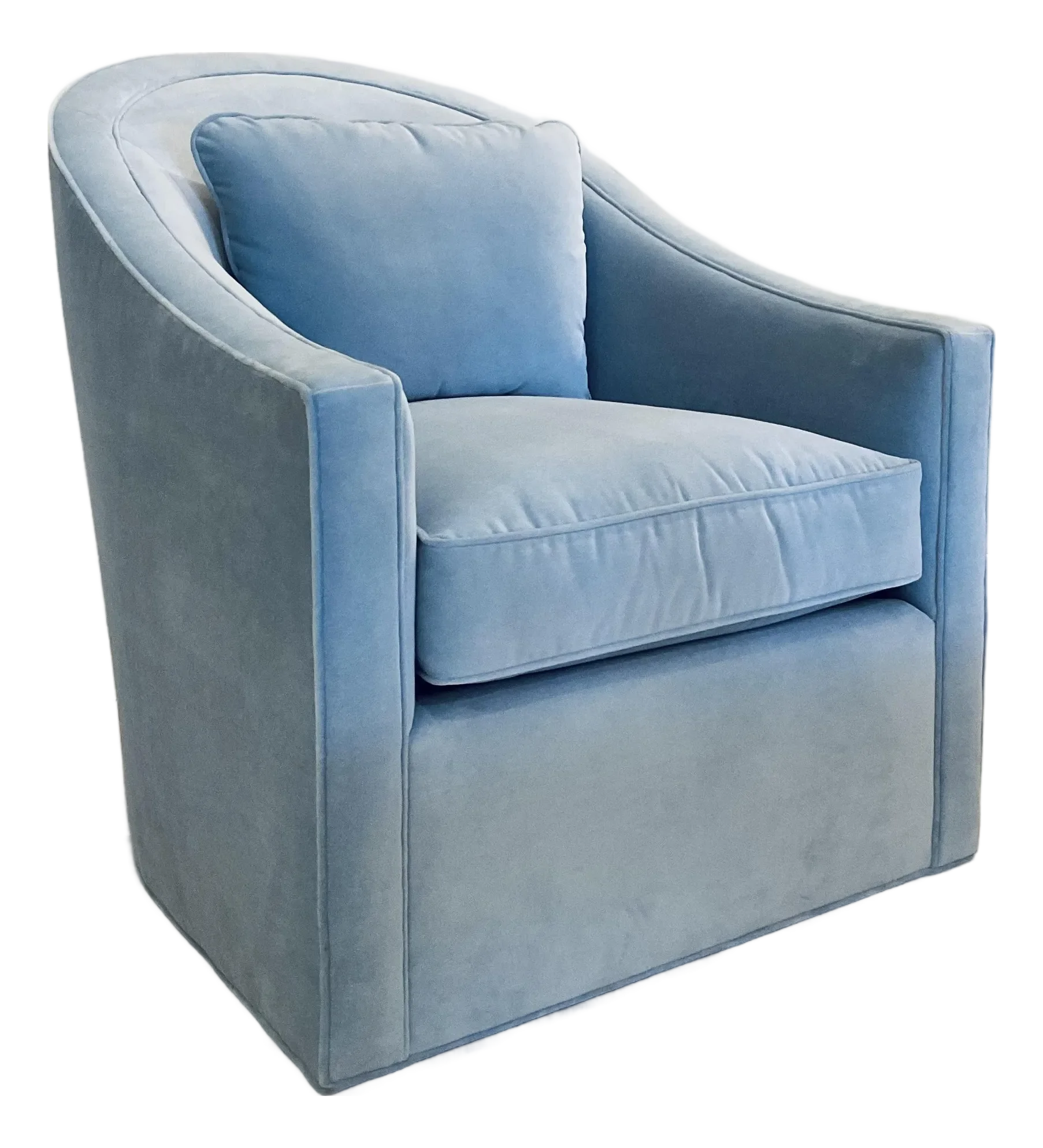 Charter Street Company Blue Velvet Austin Swivel Chair Chairish