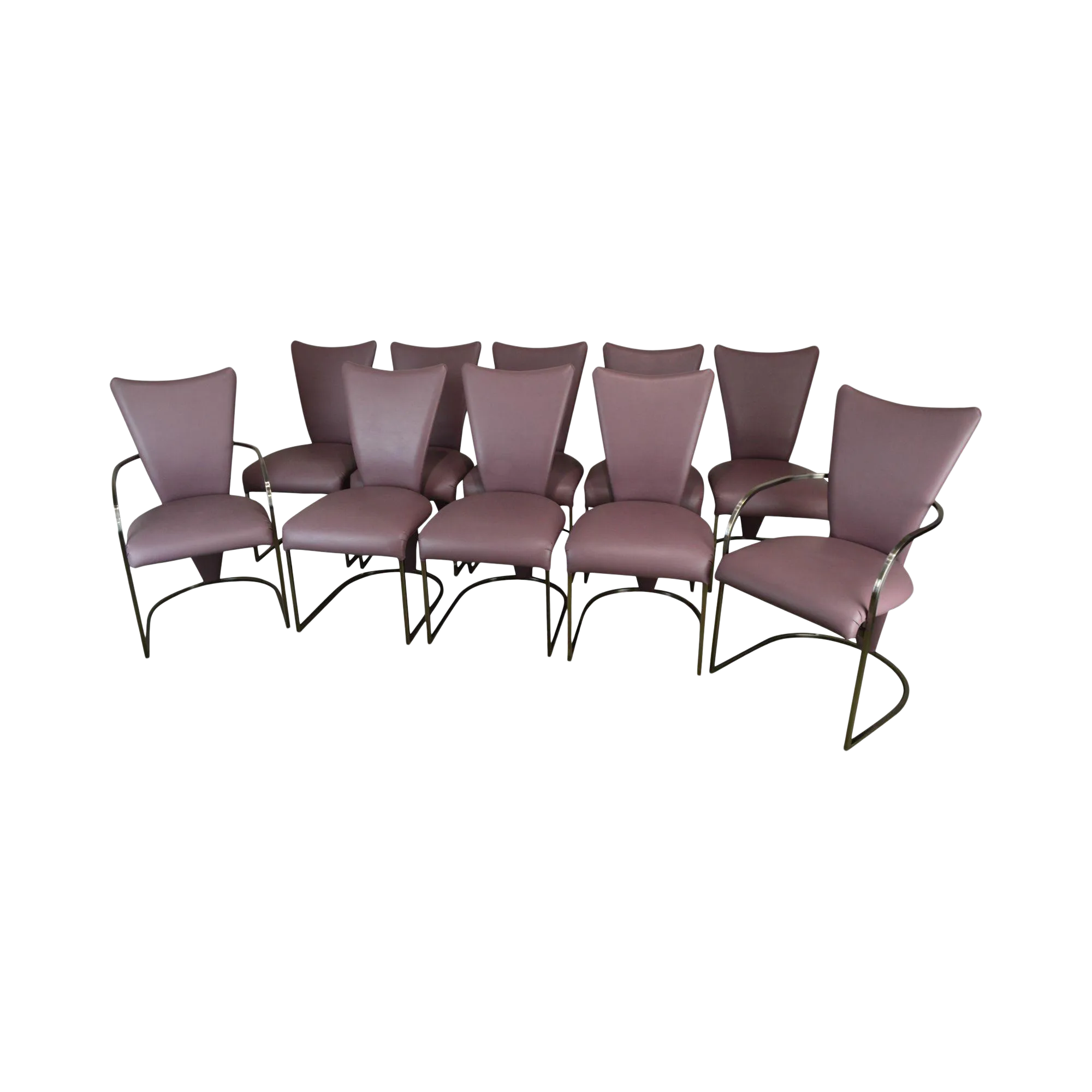 Design Institute Of America Post Modern Set 10 Chrome Dining Chairs Chairish