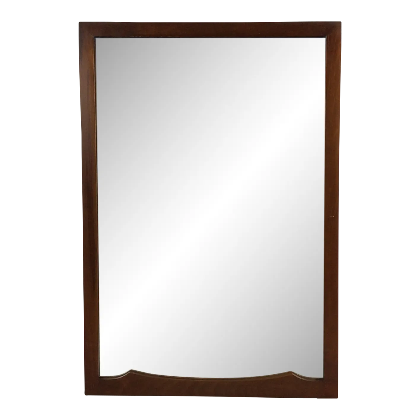 Mid century modern wall mirror with rectangular walnut frame chairish