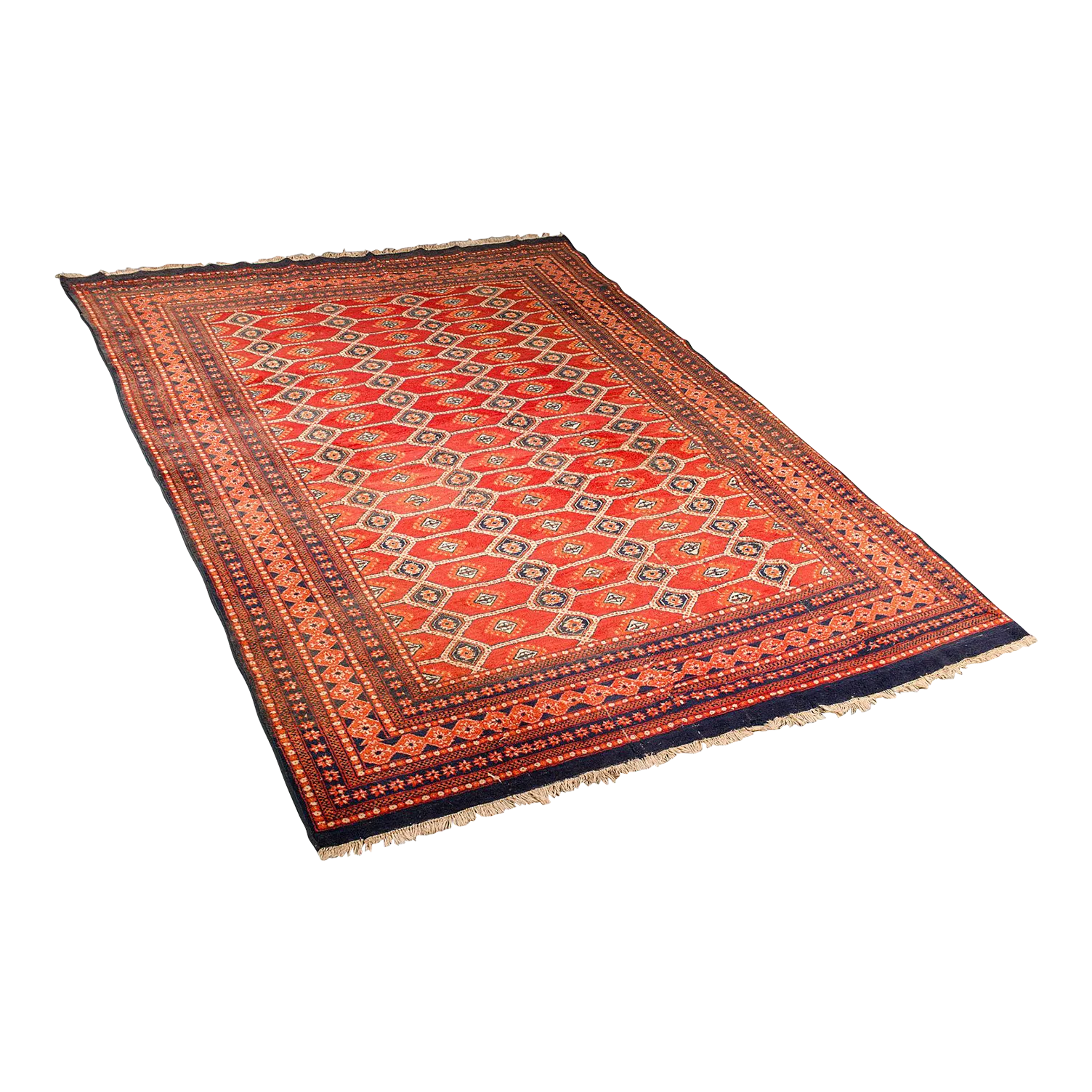 1970's Large 10' Vintage Bokhara Rug | Chairish