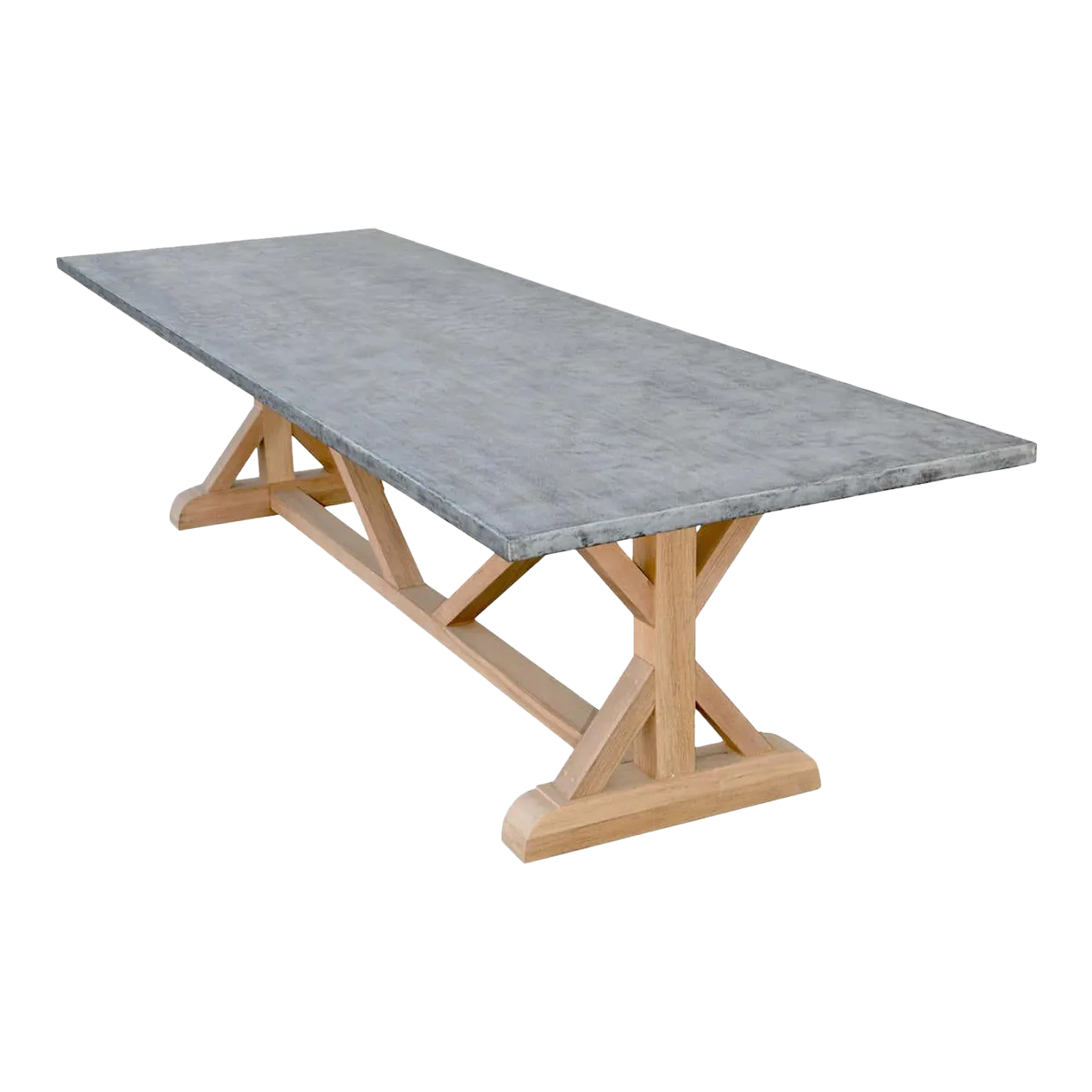 Zinc Top Farm Table Made from Teak by Petersen Antiques Chairish