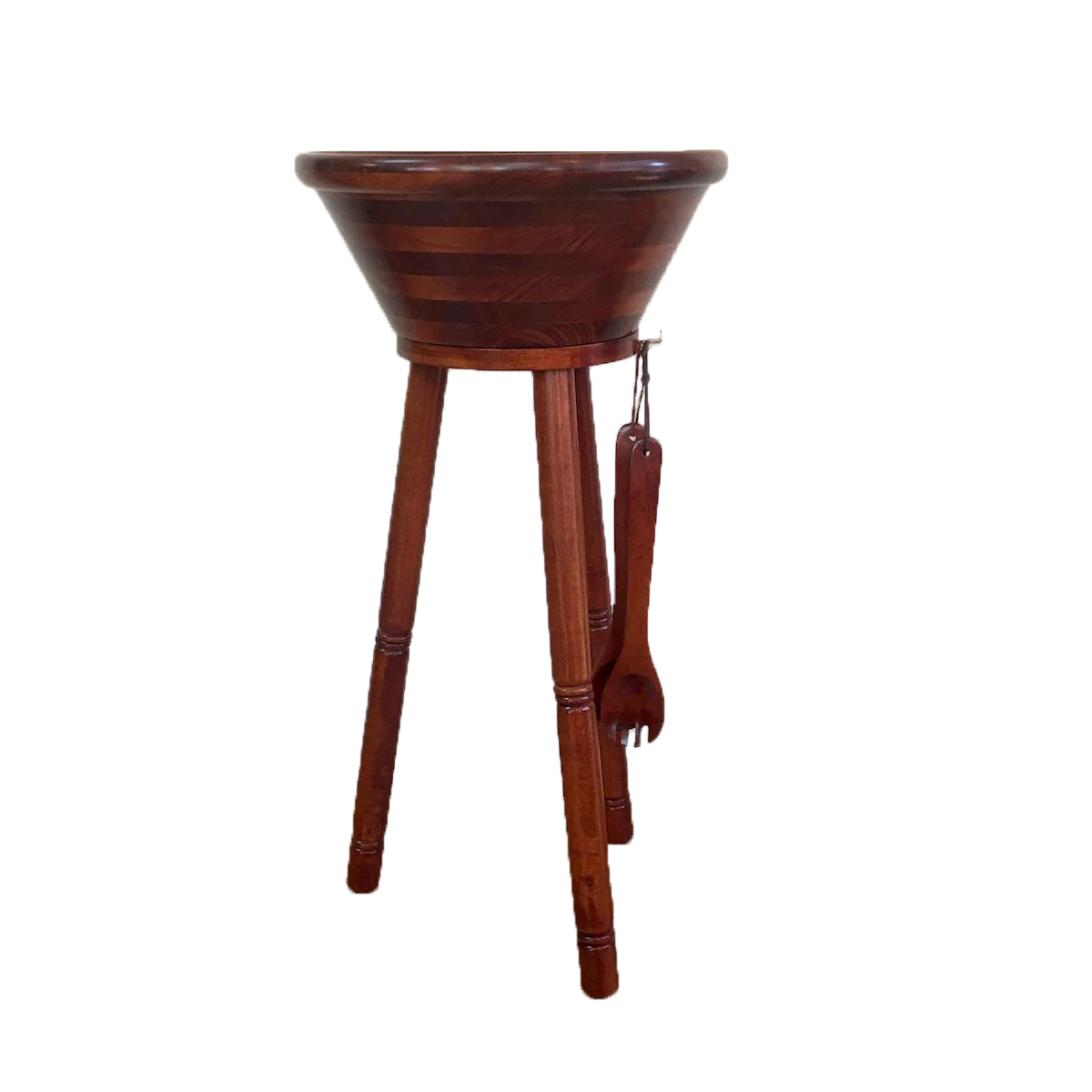 Caesar Salad Serving Bowl With Stand & Utensils Chairish