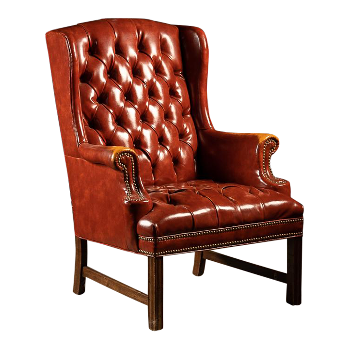 Vintage Tufted Leather Armchair in Red Chairish