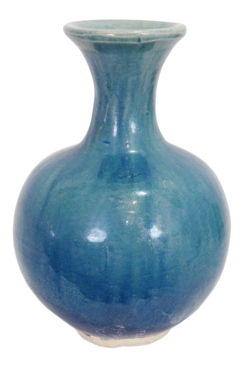 Mid 20th Century Vintage Blue Ceramic Vase Chairish