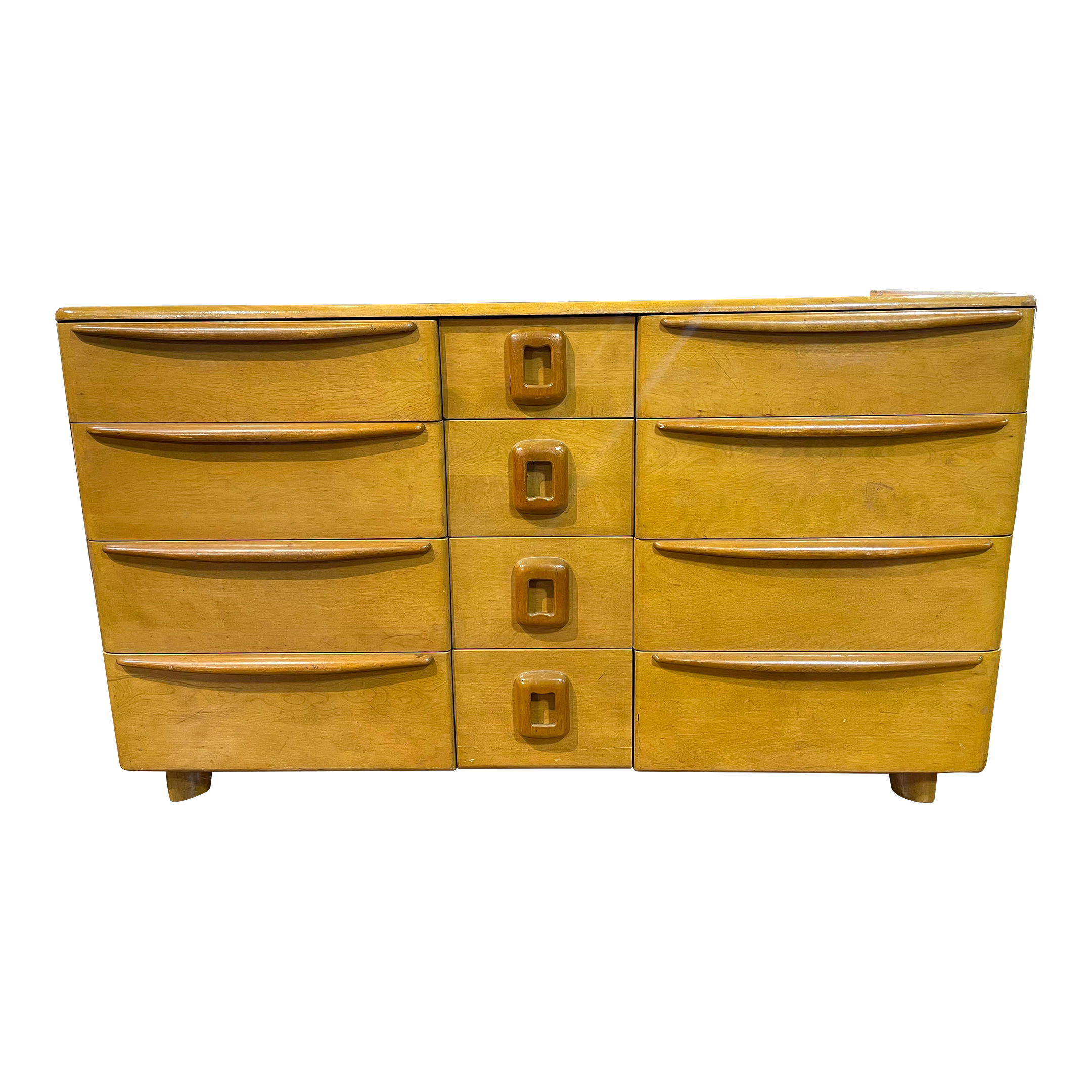 1950s Heywood Wakefield Mid-Century Modern Champagne Twelve Drawer Dresser Chest