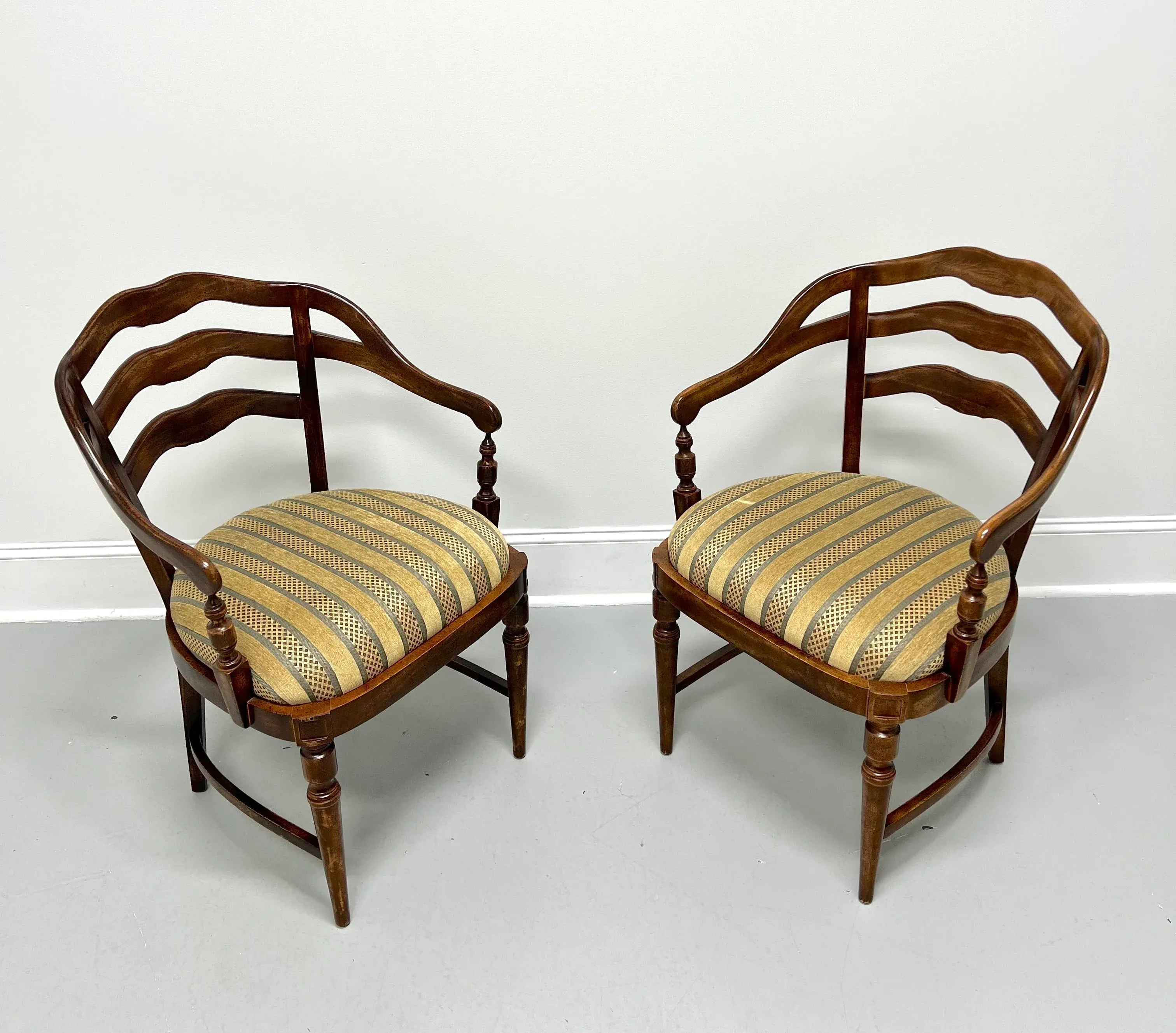 Mid 20th Century Maple French Country Barrel Chairs Pair Chairish
