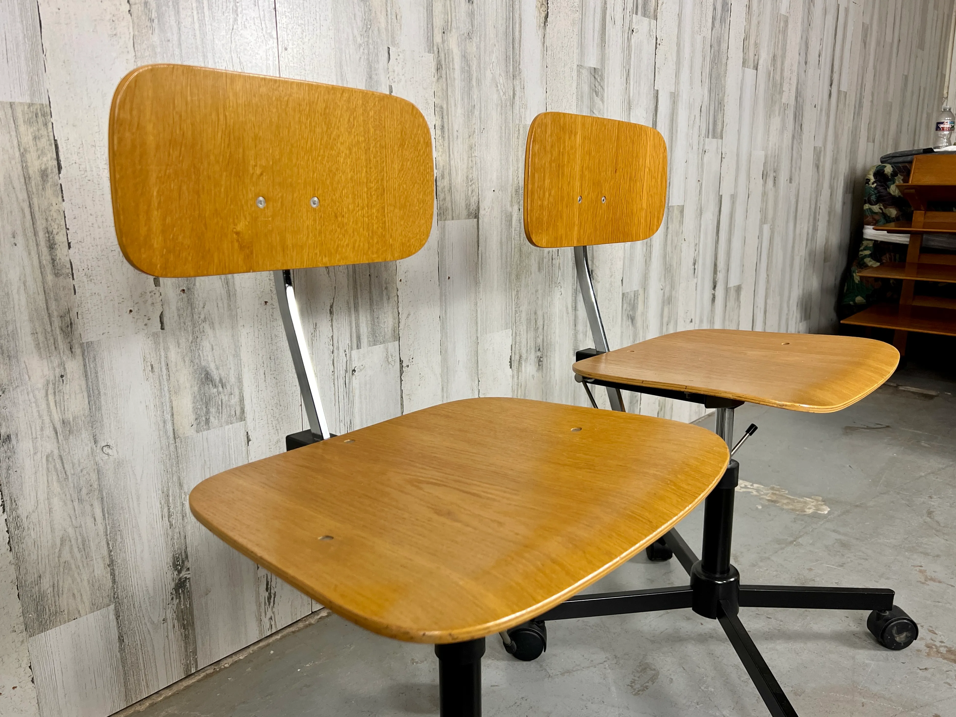 Pair of Rabami Danish Teak Kevi Desk Chairs | Chairish