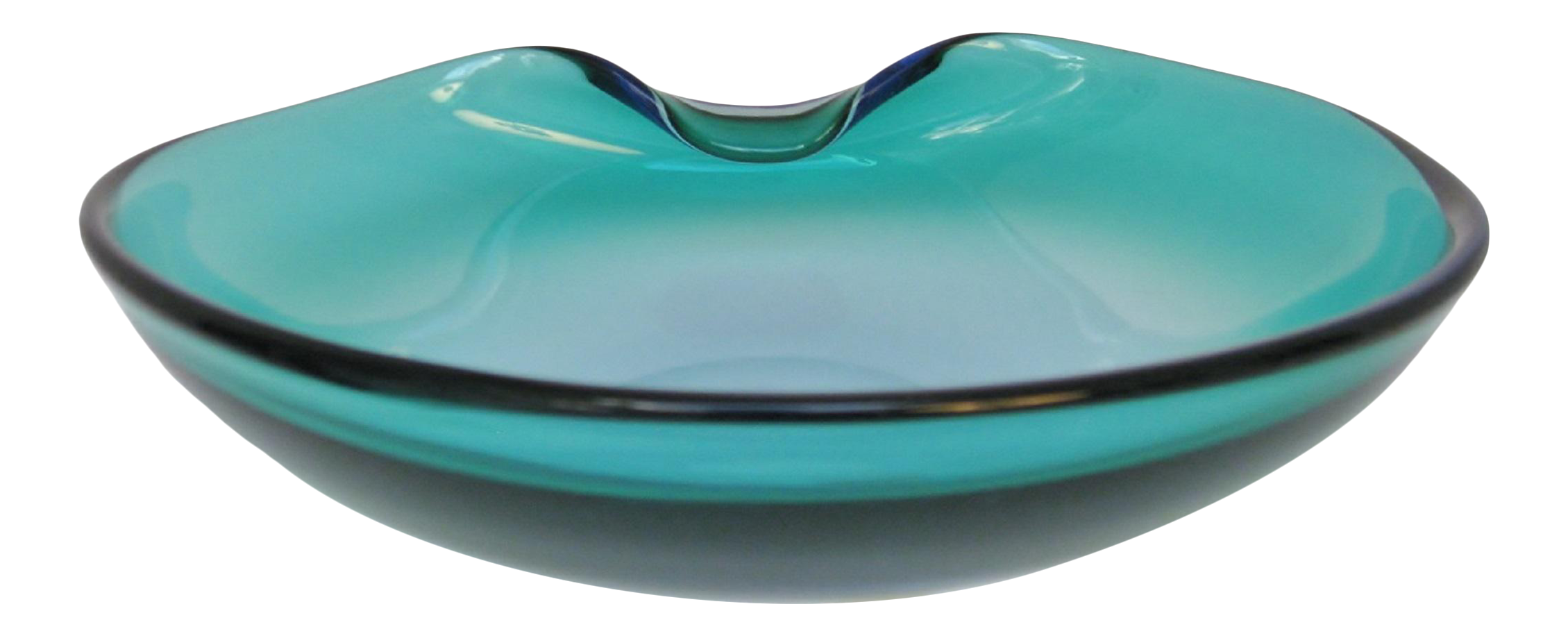 Murano Teal Glass Centerpiece Bowl Chairish