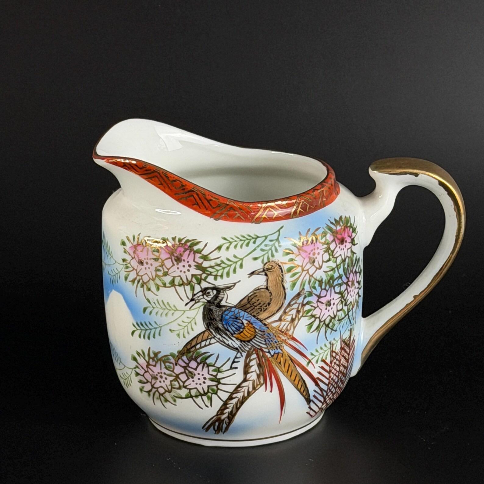 Lithophane Geisha Tea Set for Six from Kutani, 1940s, Set of 15
