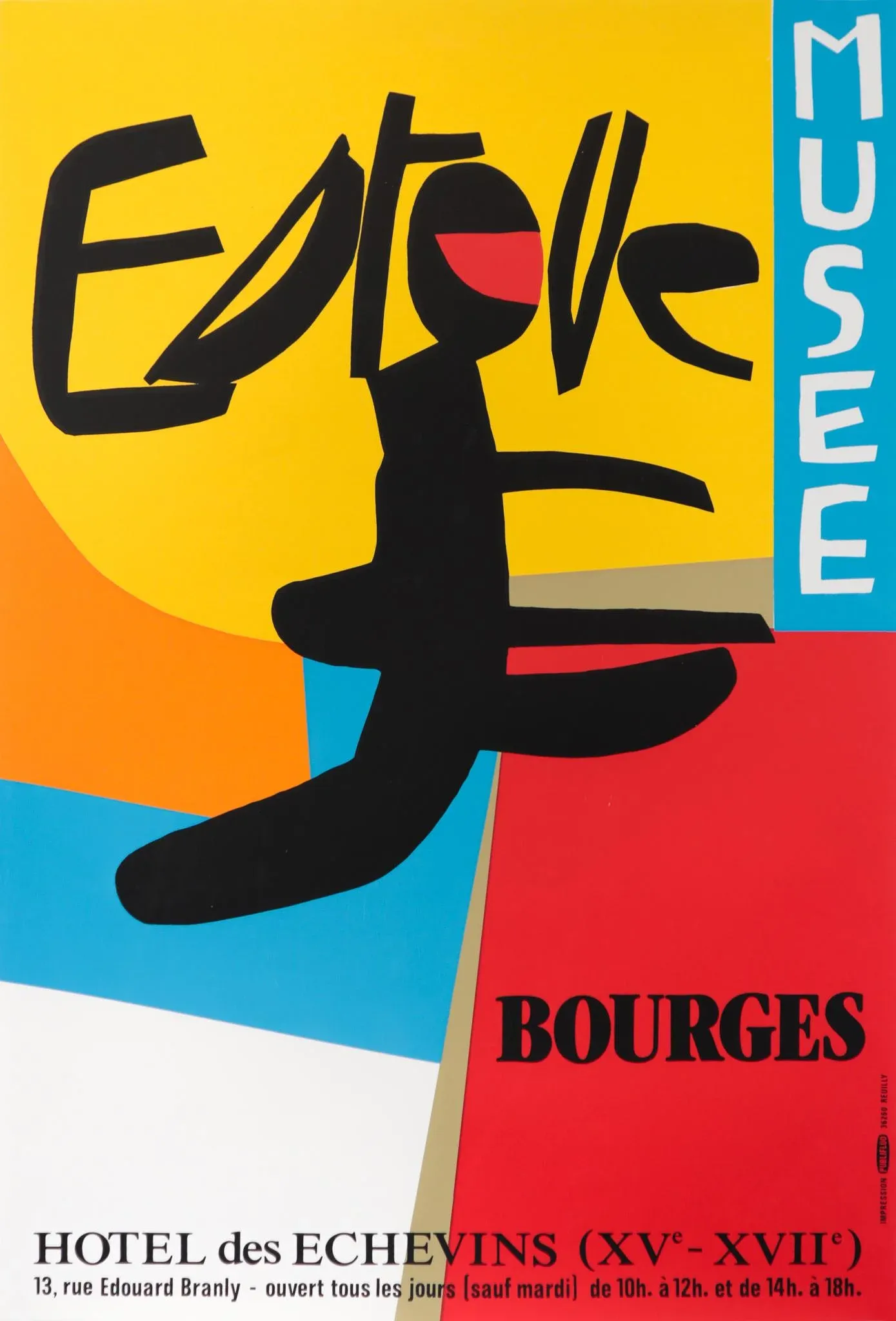 1990 French Exhibition Poster - Musee Estève: Bourges, Hotel Des Echevins