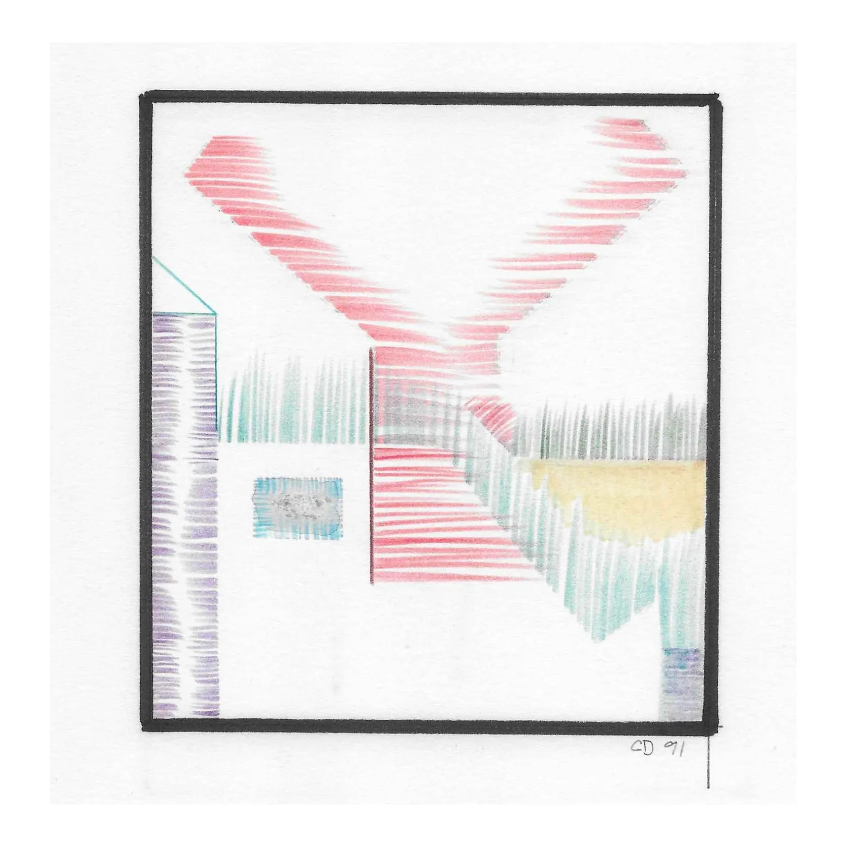 1991 Charles Dudley Abstract Drawing Chairish