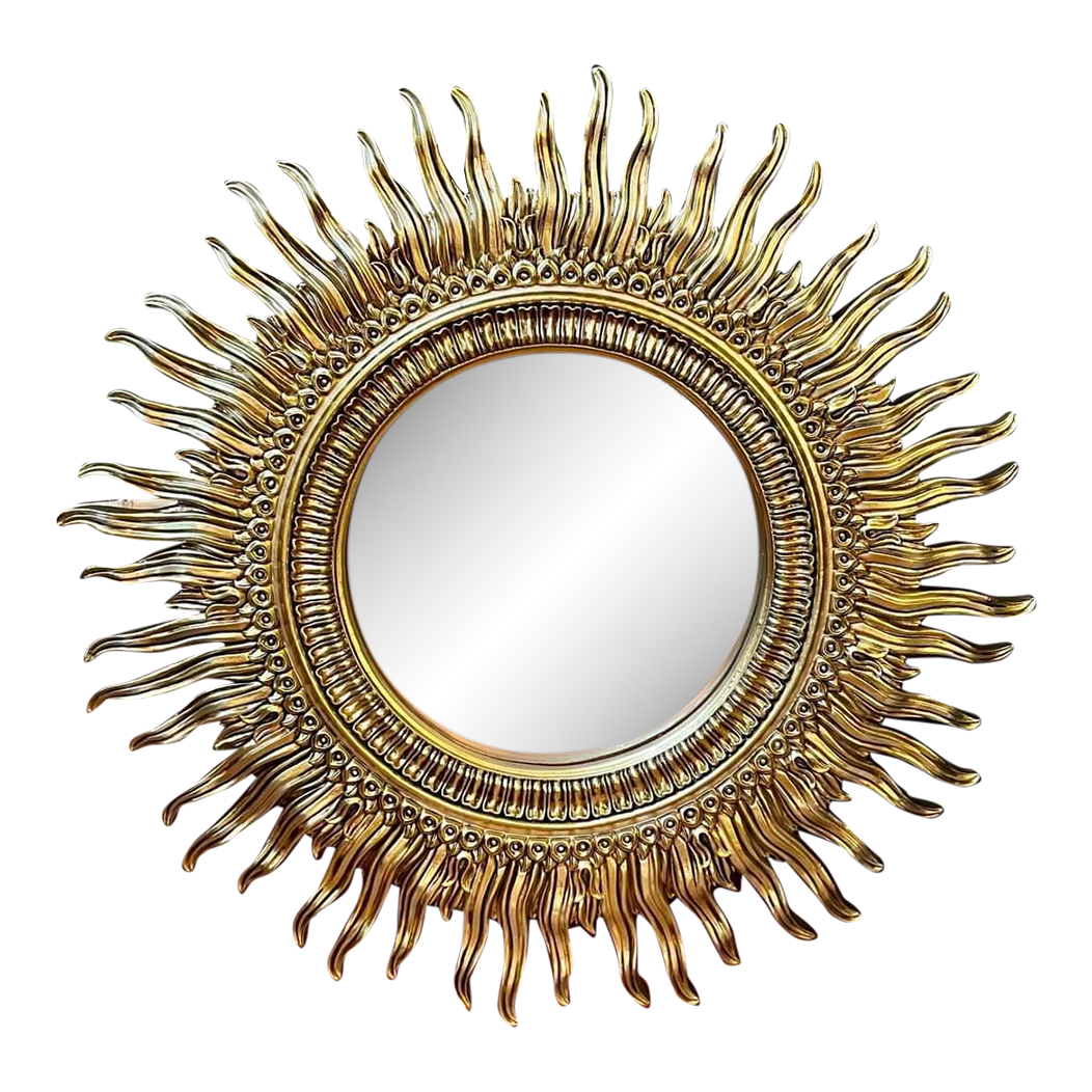1980s Gold Sunburst Mirror Chairish
