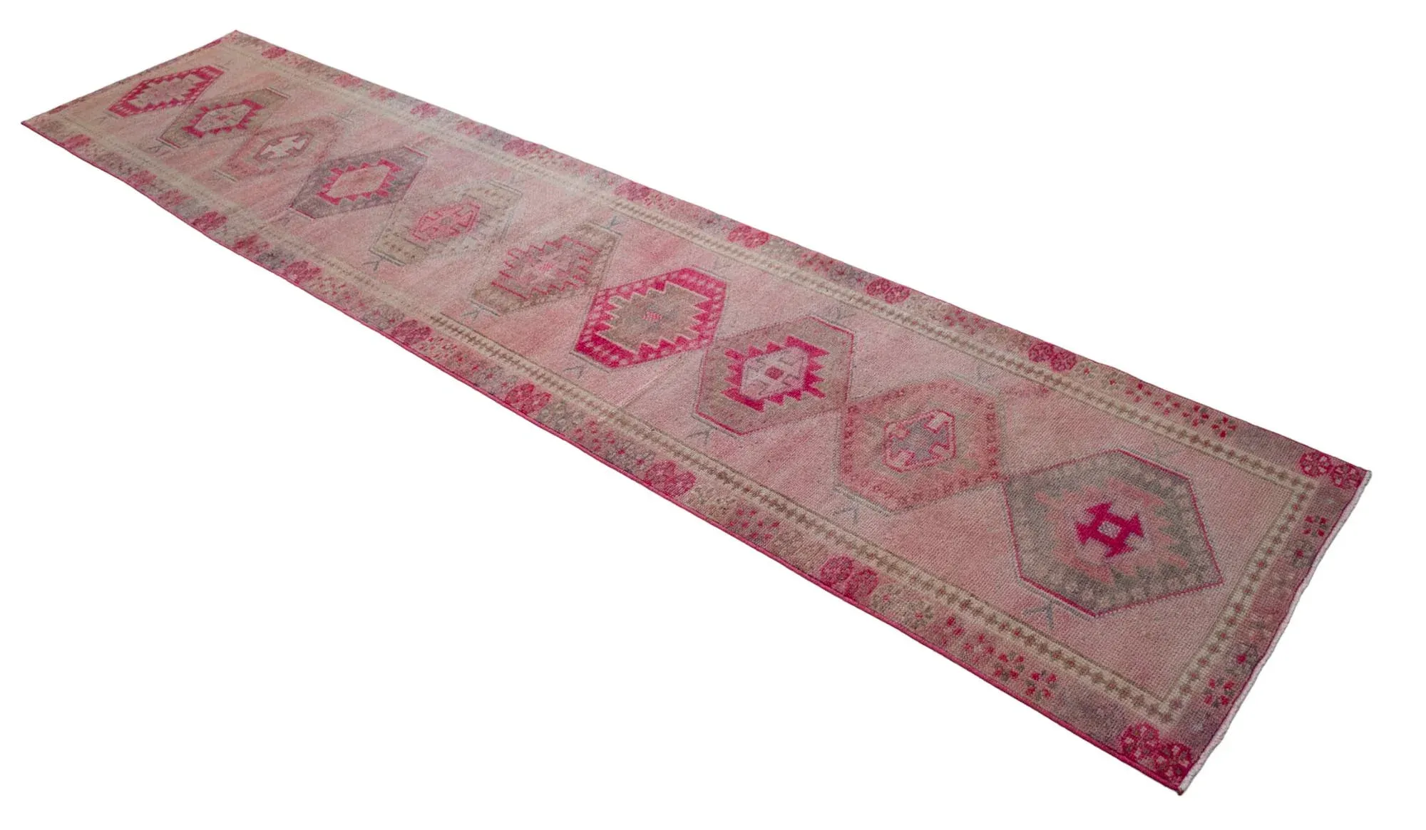 Hand-Knotted Turkish Runner Rug . Low Pile Hallway Decor Runner Rug 2′9″ × 12′10″12 wooden toddler puzzels