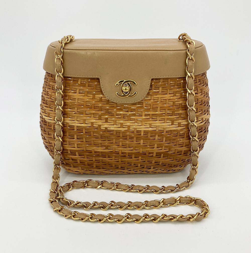 Rare Vintage Chanel Wicker Basket Bag