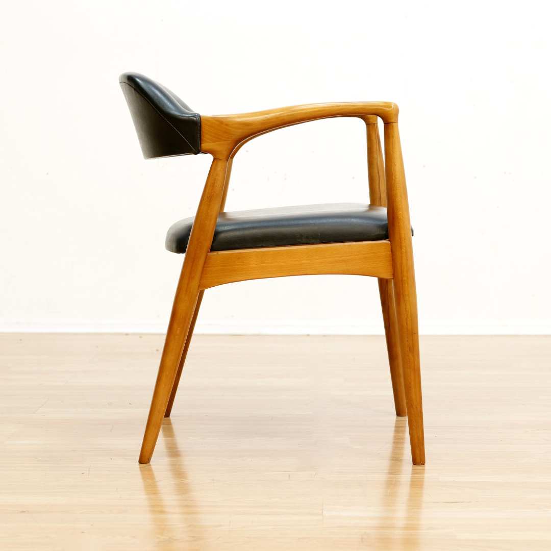 Teak Mcm Task Chair Mid Century Danish Teak Swivel Office Chair