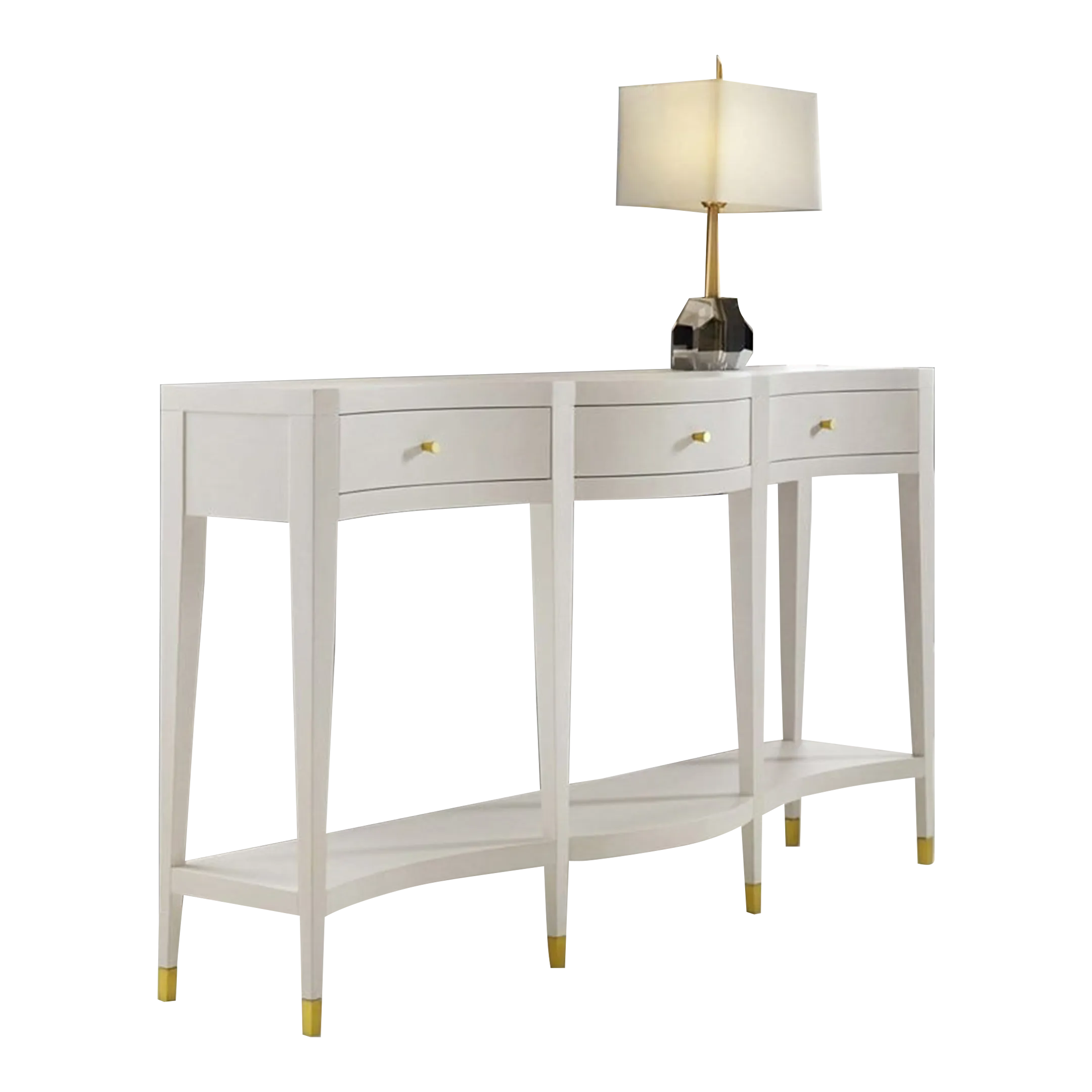 Serpentine Console Table White Linen Chairish
