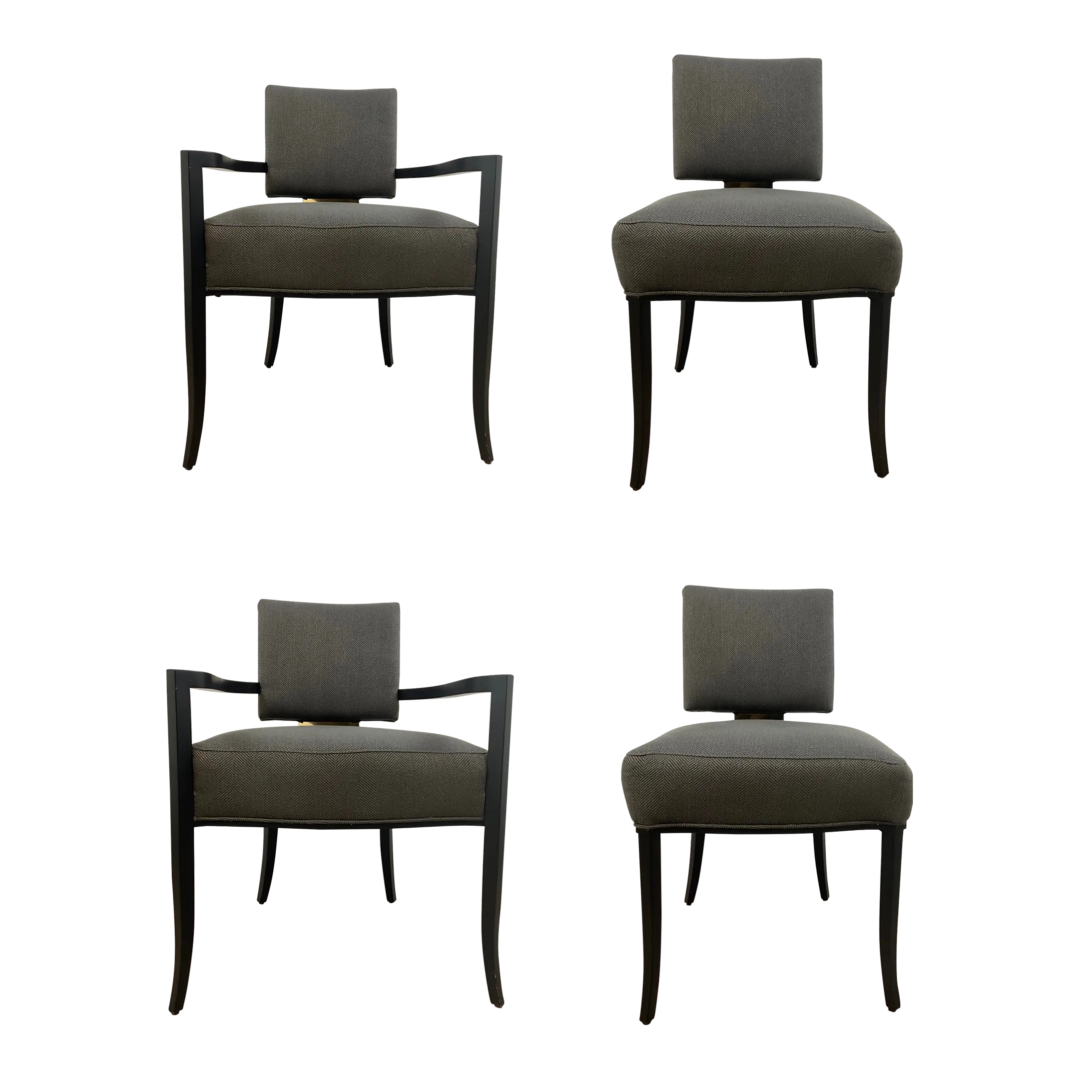 Caracole Couture Charcoal Gray Reserved Seating Dining Chairs Set of 4