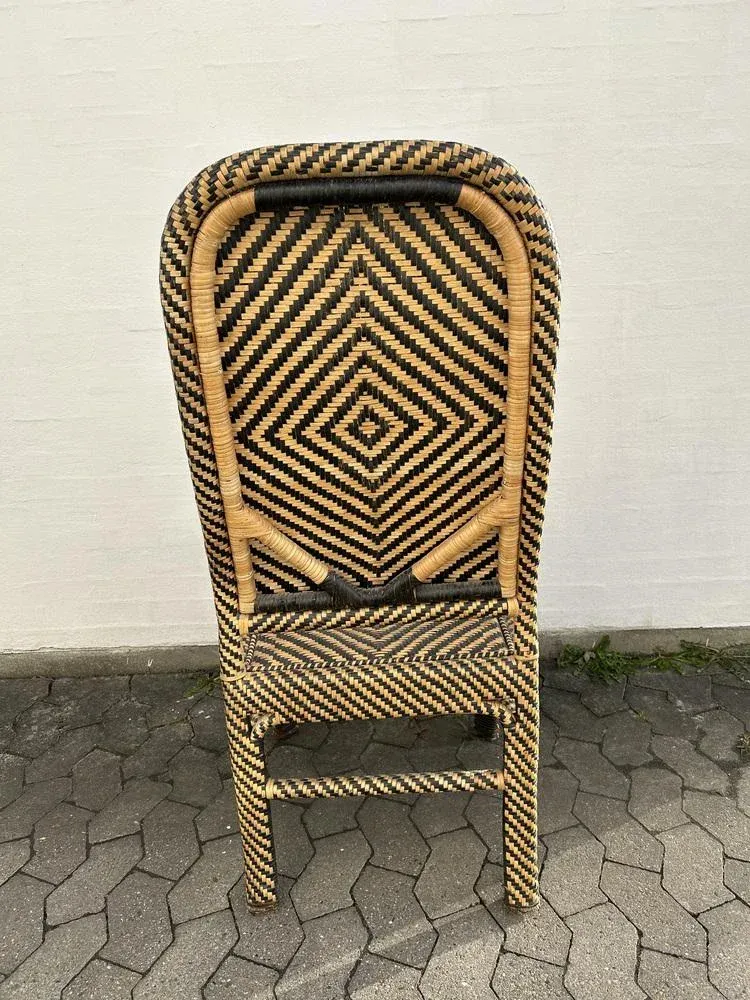Patterned Wicker Armchair, 1960s