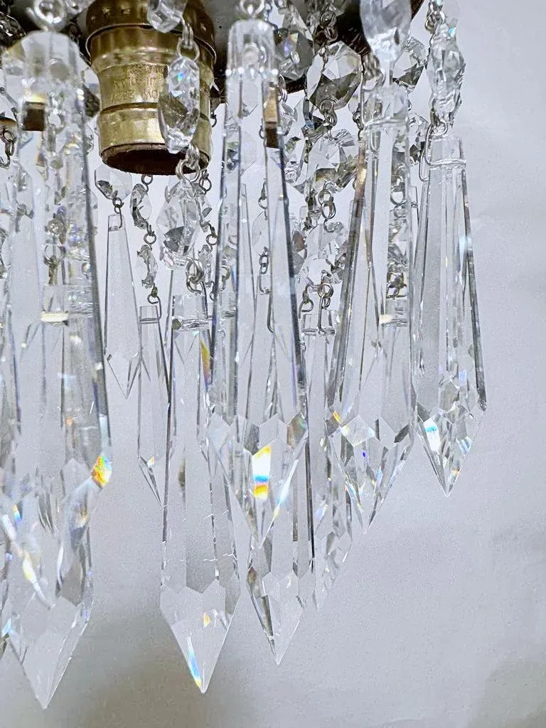 1950s Italian Brass Upside Down Layered Cake Chandelier