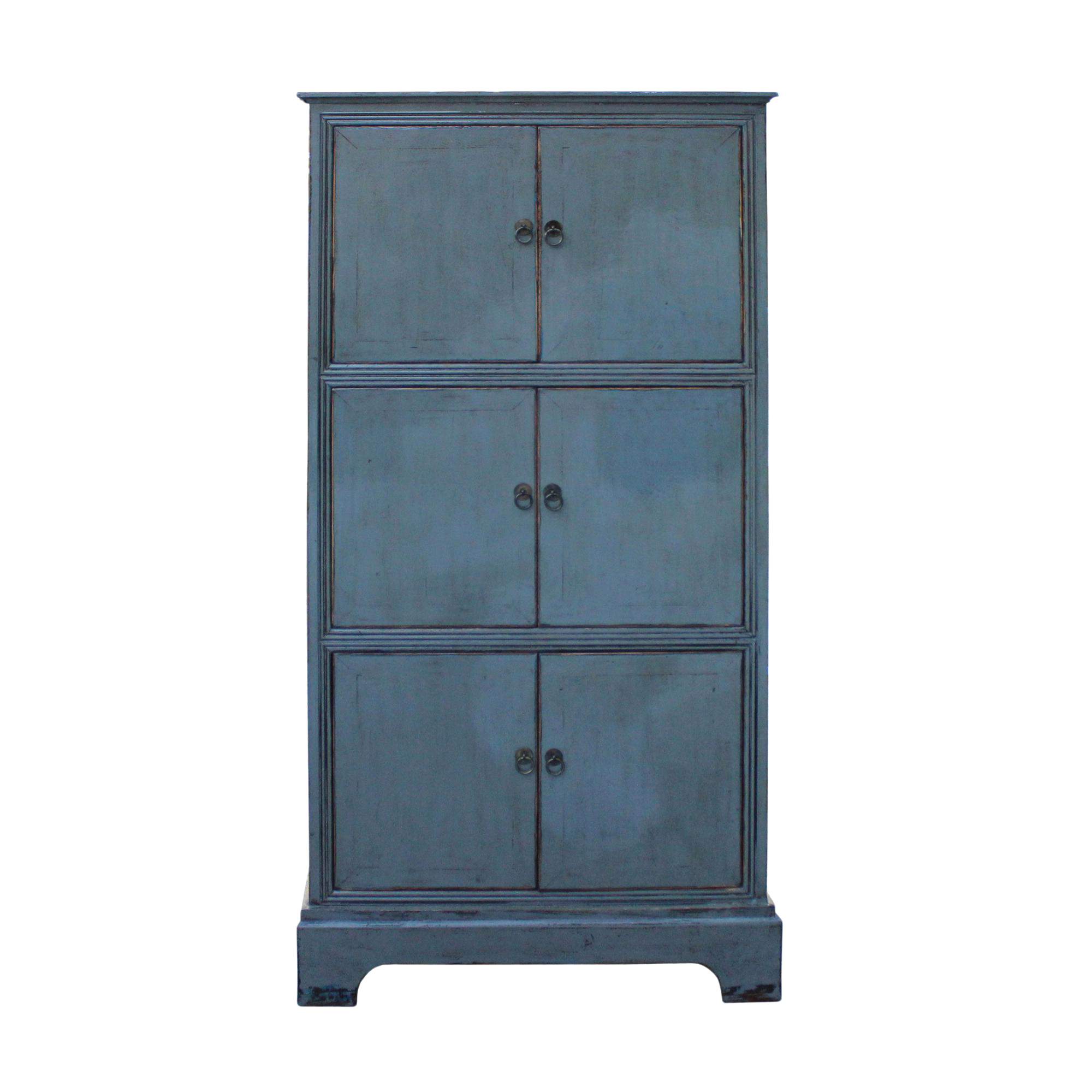 Chinese Distressed Gray Lacquer Narrow 3 Shelves Storage Cabinet Chairish