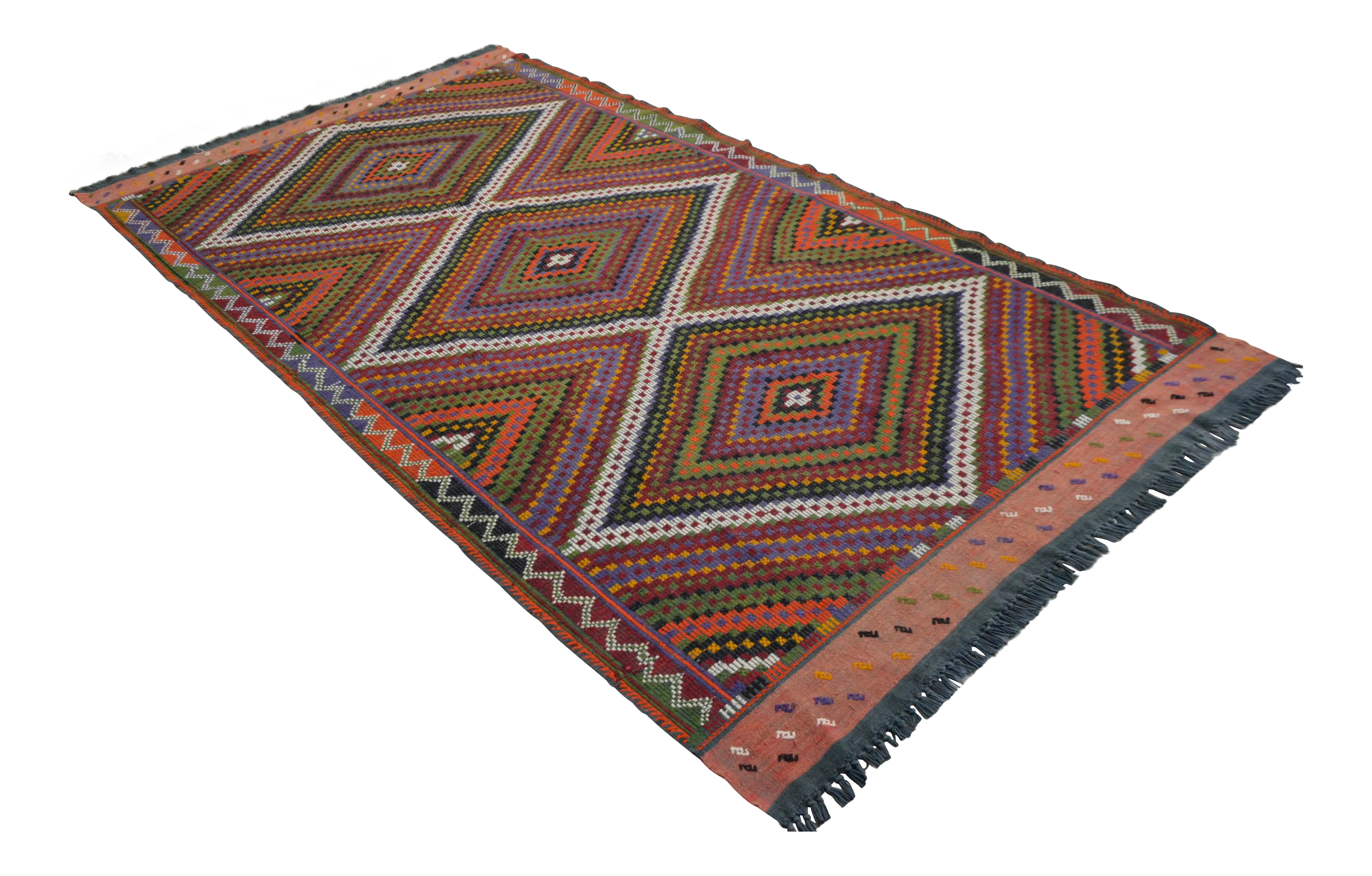 Handwoven Turkish Oushak Kilim Rug 5′3″ X 9′5″ Chairish