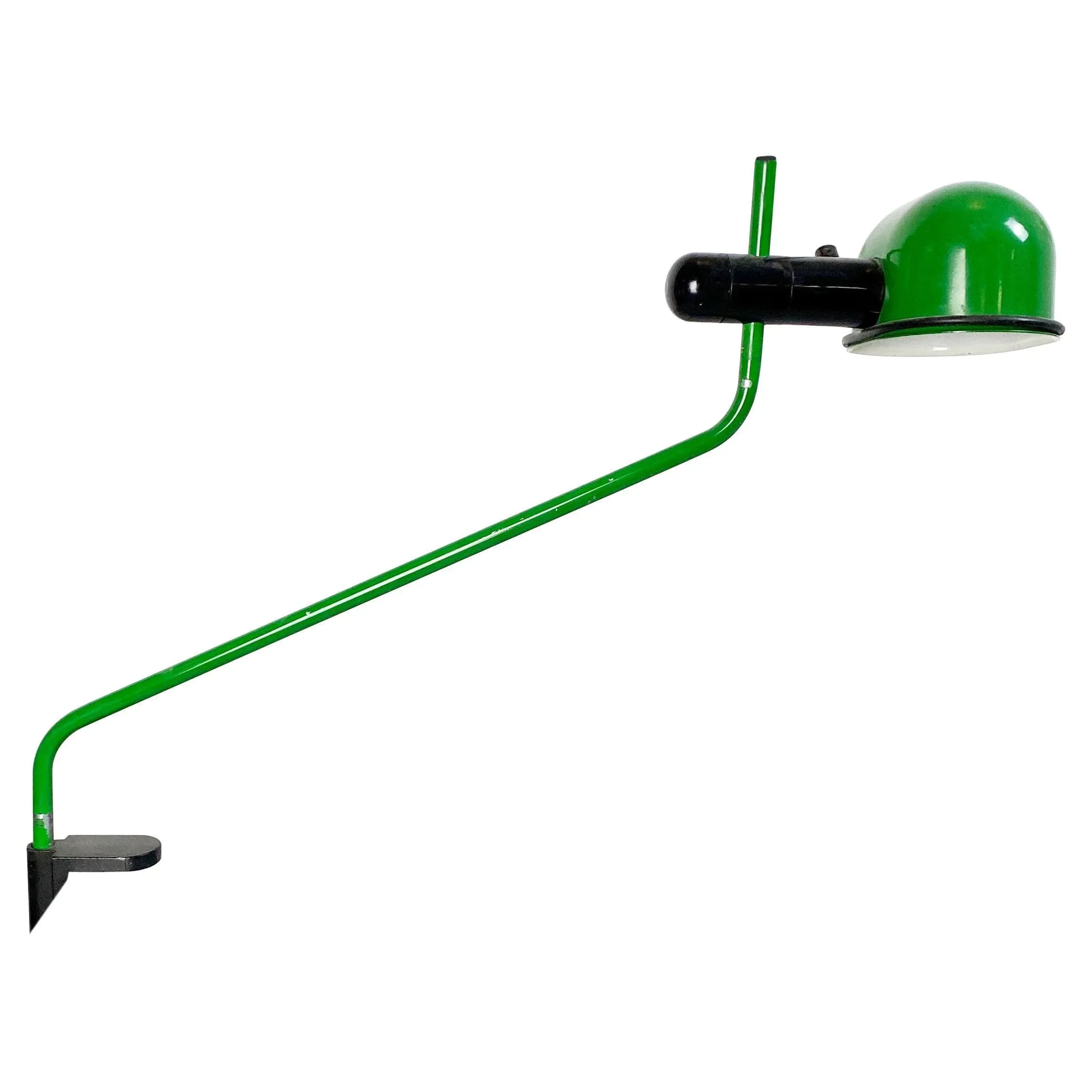 Mid-Century Italian Modern Green Metal Clamp-on Table Lamp, 1980s