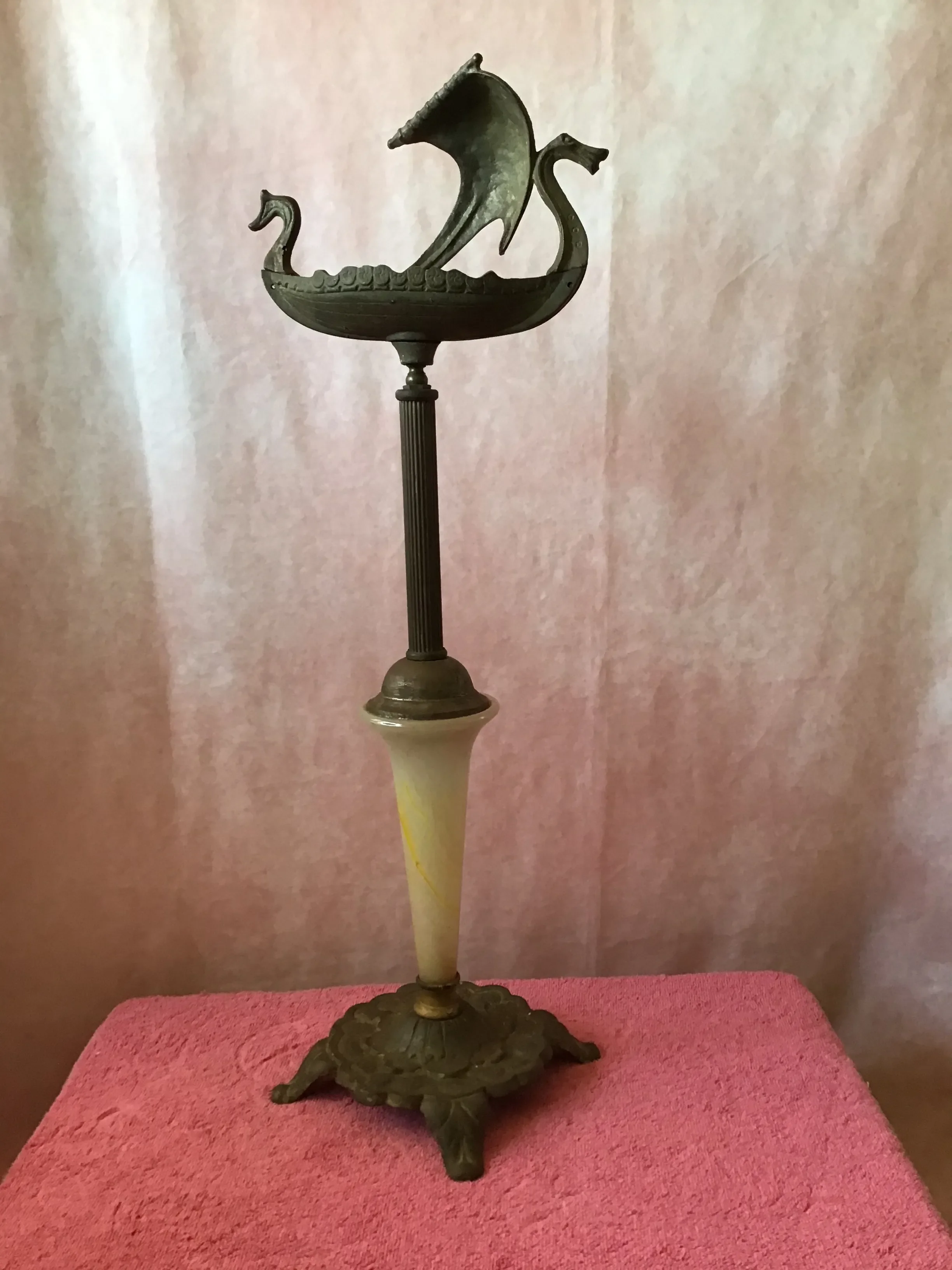 1920s Art Deco Cast Metal Viking Ship Ashtray | Chairish