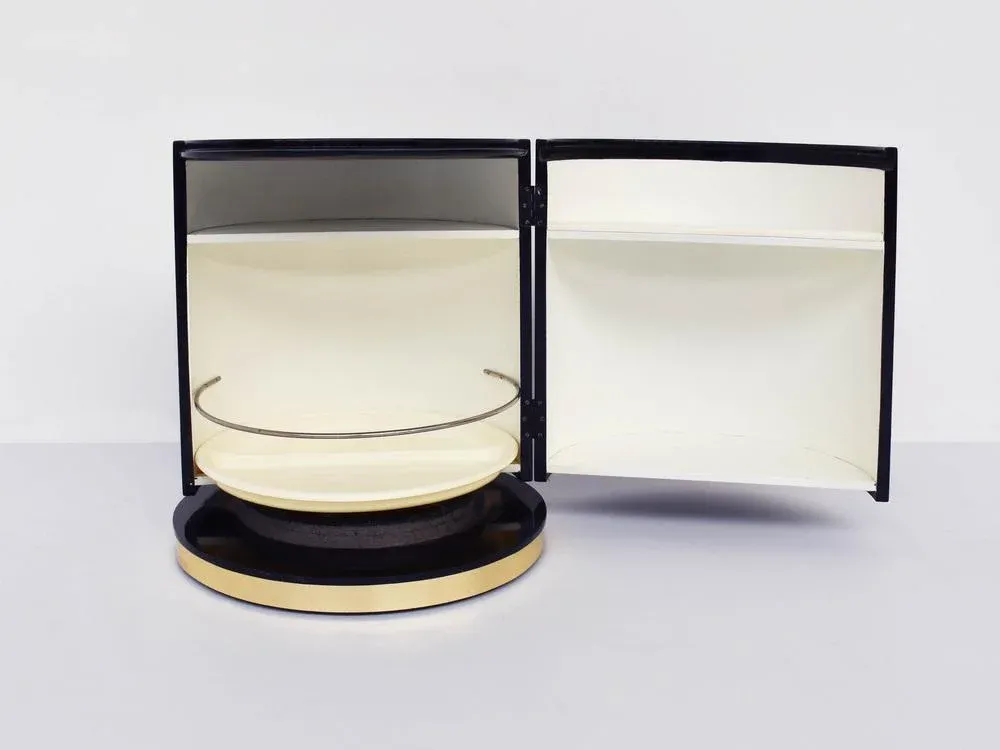 Black Lacquered Bedside Tables by Mario Sabot, 1970, Set of 2