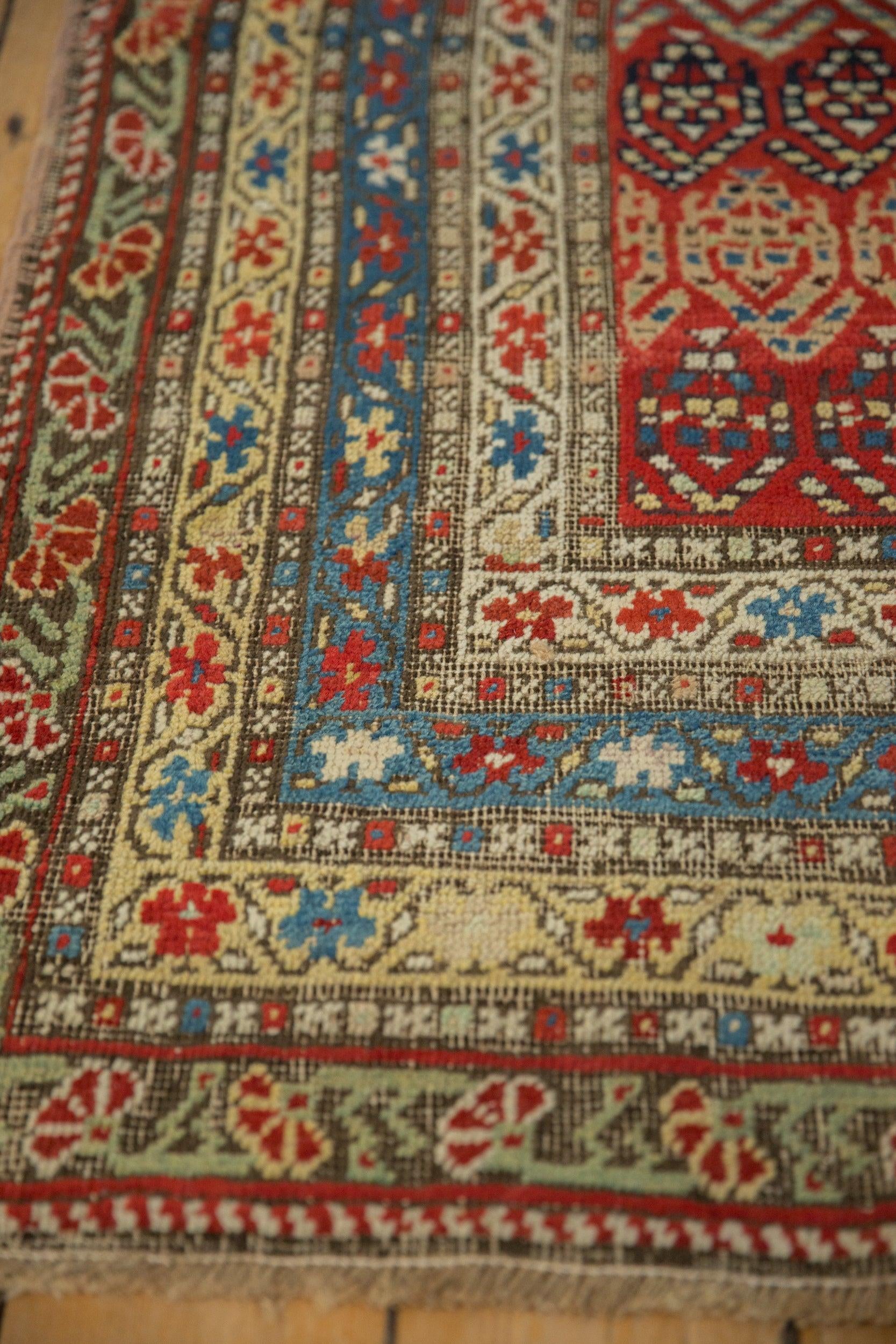1890s Antique Armenian Karabagh Boteh Panel Wool Rug Runner