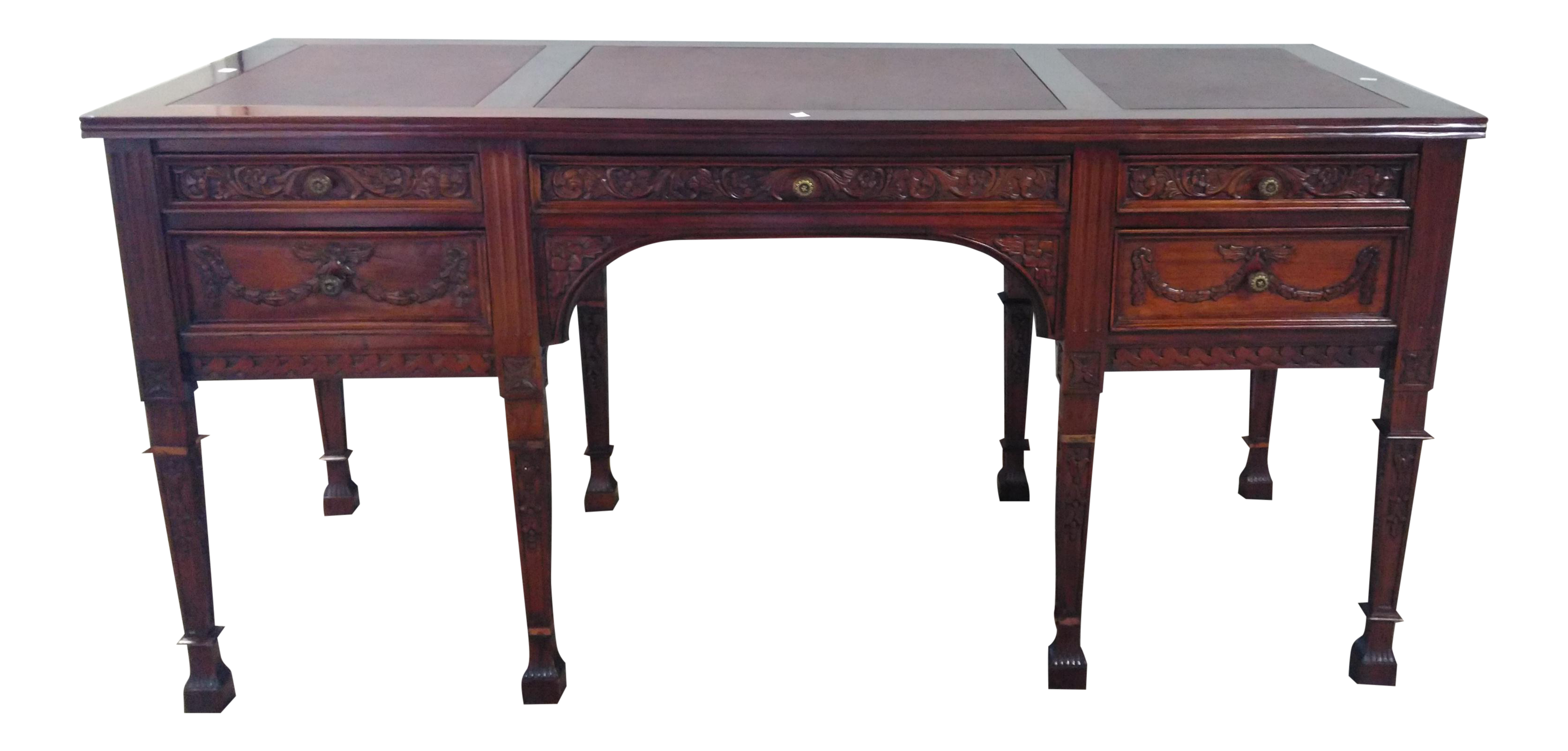 Hand Carved Partner Desk Chairish