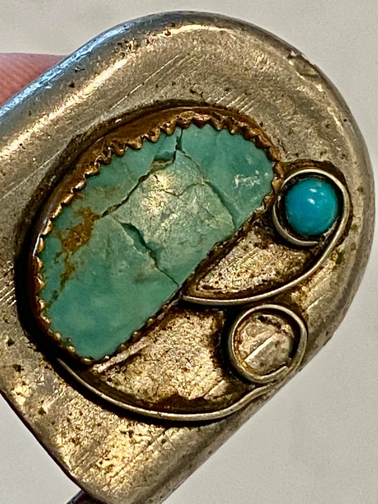 Navajo Old Pawn Safety Pin Key-Tag in Sterling Silver | Chairish