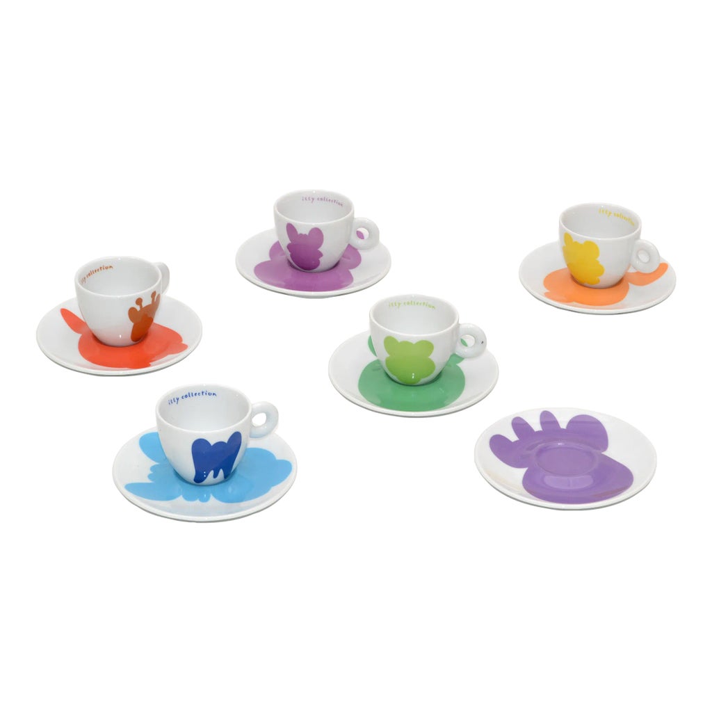 Collection Illy Art Jeff Koons 2001 - 6 Tasses Expresso Avec Soucoupes + Boîte Café Originale