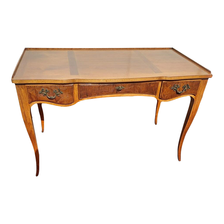 Baker Furniture French Provincial Louis XV Walnut Writing Desk Chairish