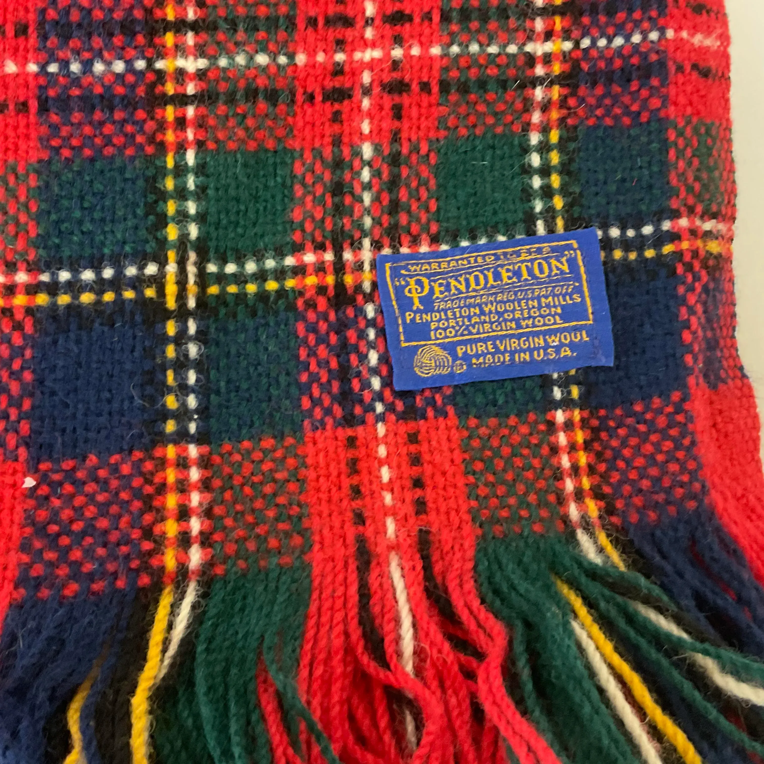 1980s Vintage Boho Chic Pendleton Woolen Mills Plaid Throw | Chairish