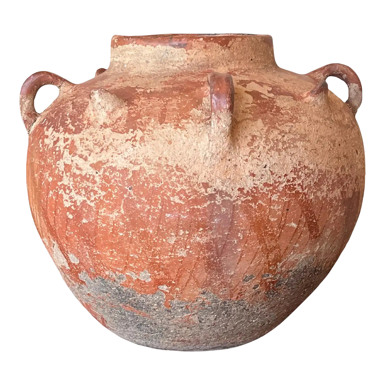 18th Century Terracotta Vessel, Vase, Planter With Four Handles Chairish