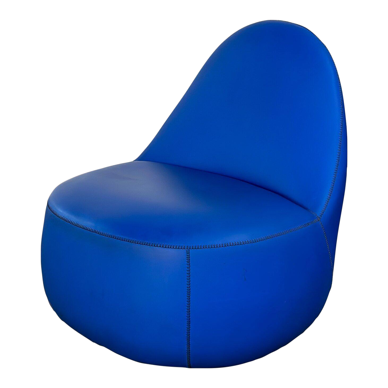 Mid 20th Century Mitt Lounge Chair in Blue With Yellow Accents by