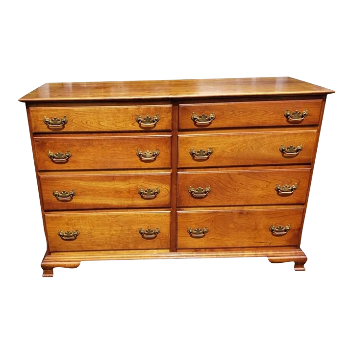 1957 Stickley Furniture Chippendale Solid Cherry 8Drawer Double