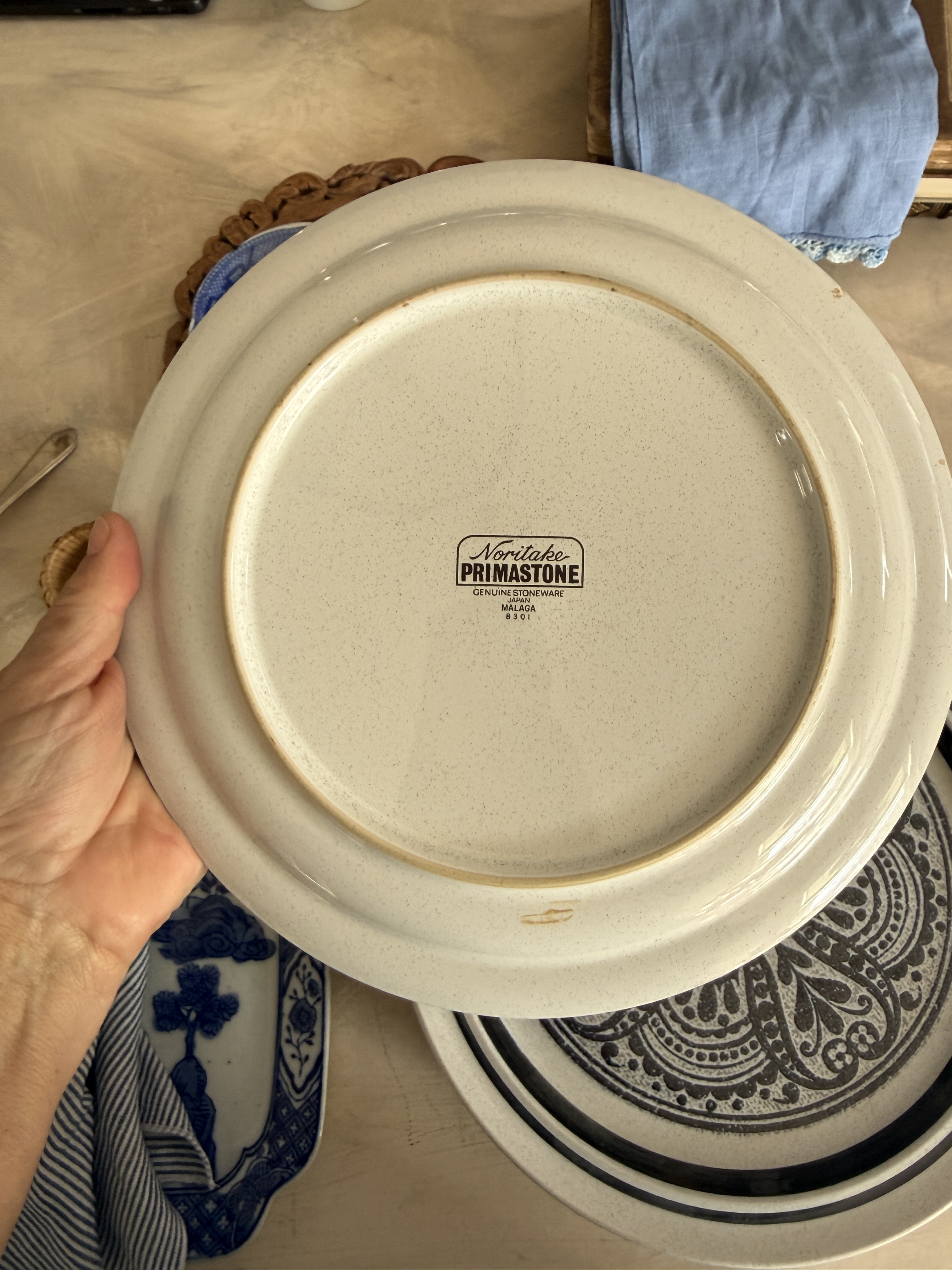 Set of 5 Noritake Primastone Dinner Plates – Malaga Pattern