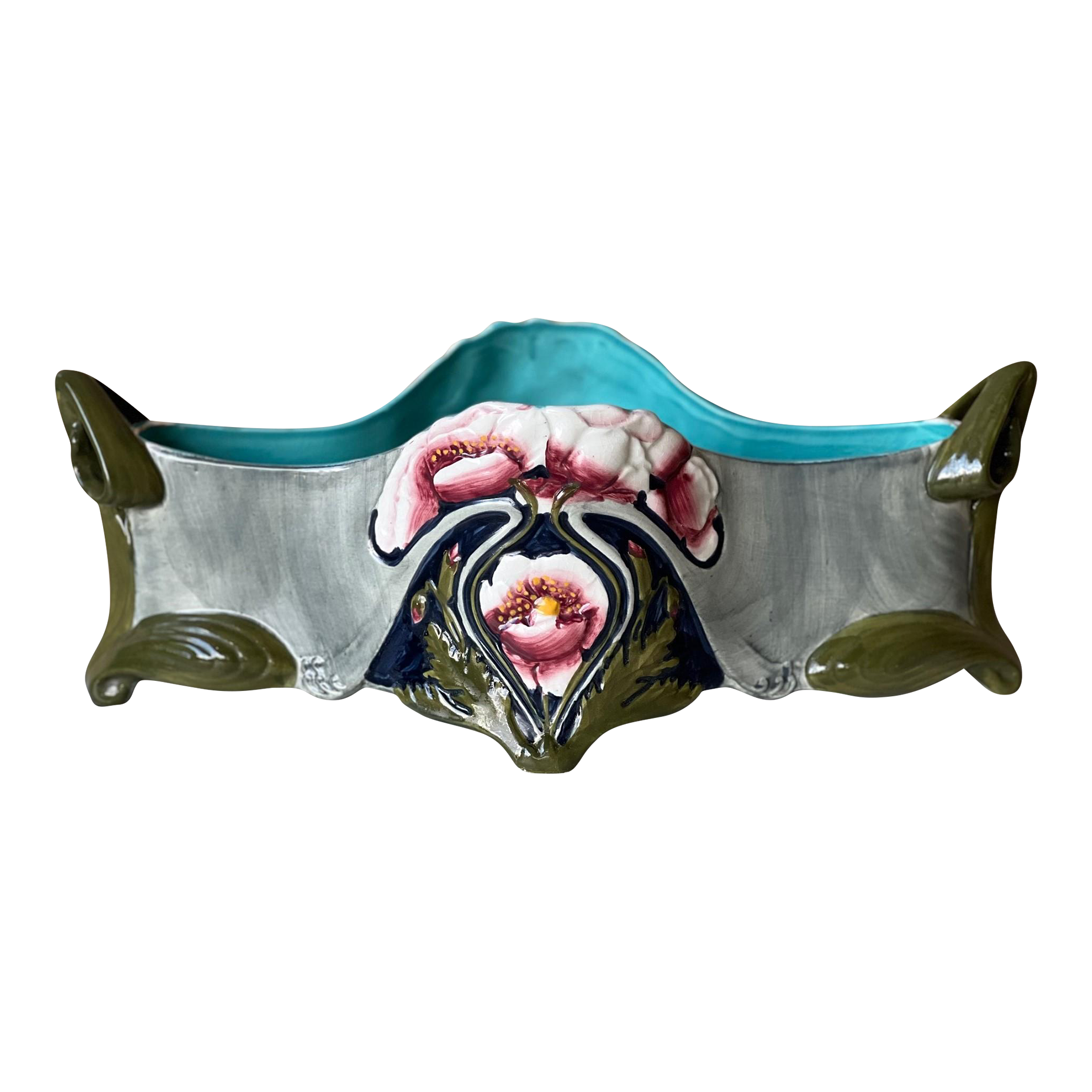 Antique French Art Nouveau Planter / Jardiniere by Sarreguemines, Circa