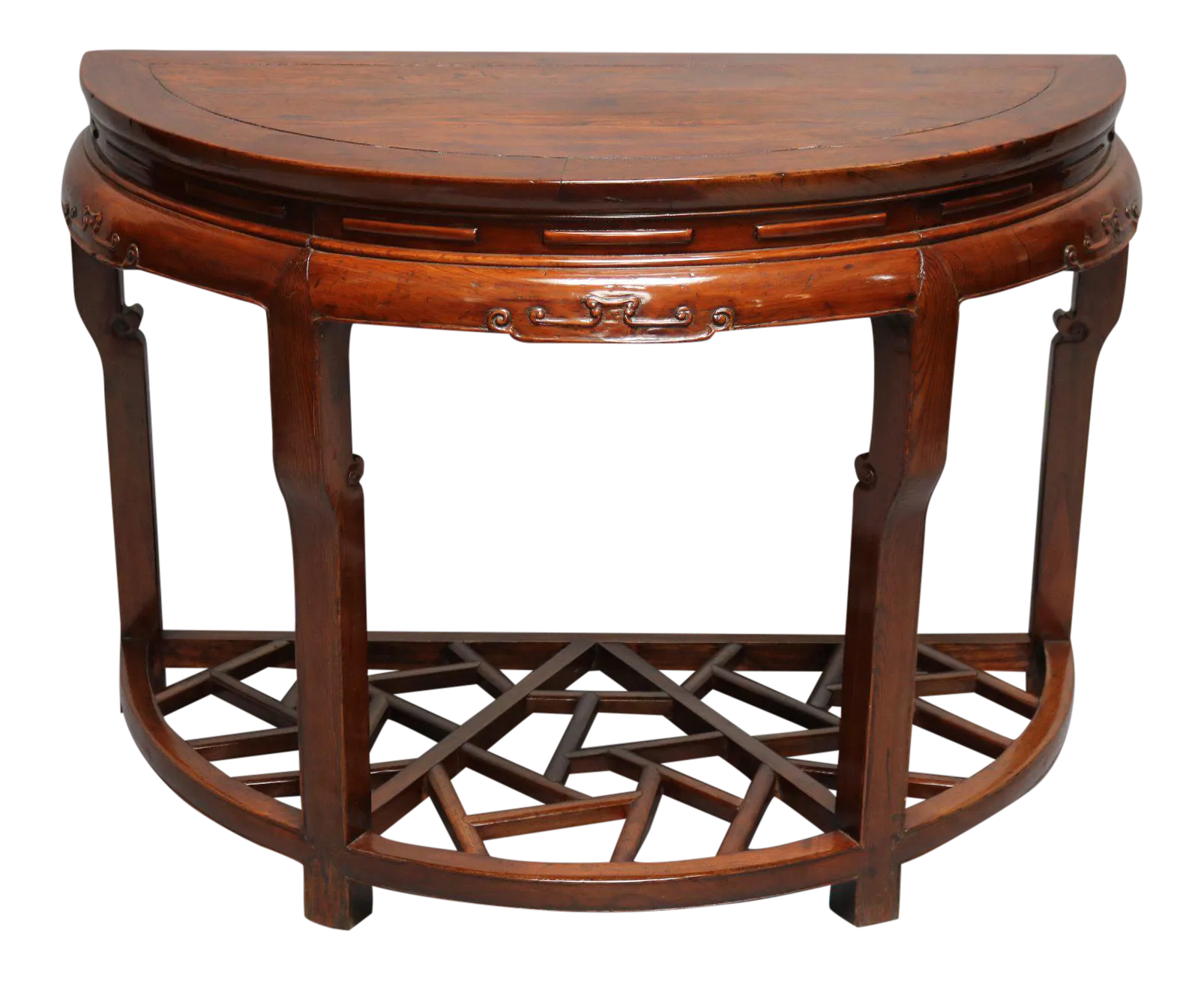 Chinese Elm Wood DemiLune Table Chairish