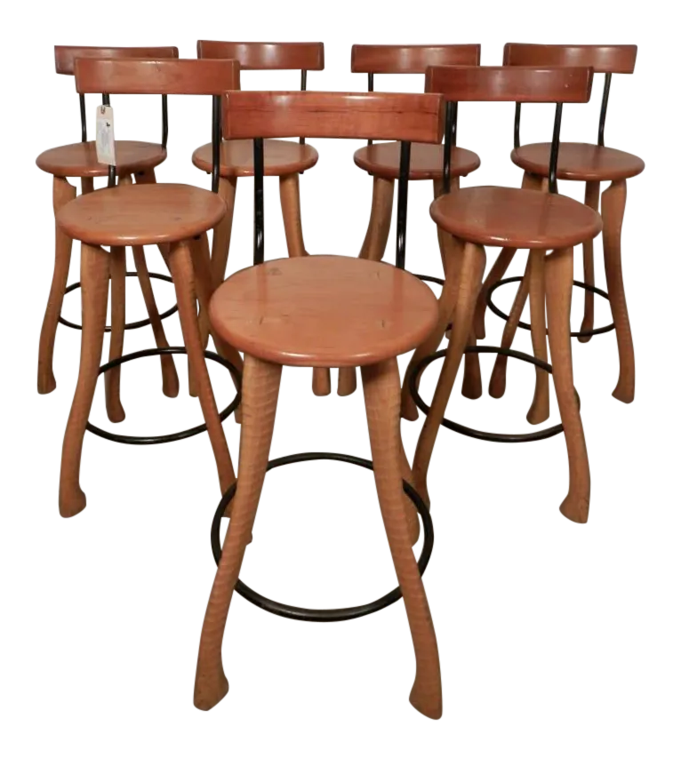 MidCentury Sculpted Brad Smith Stools Pair Chairish