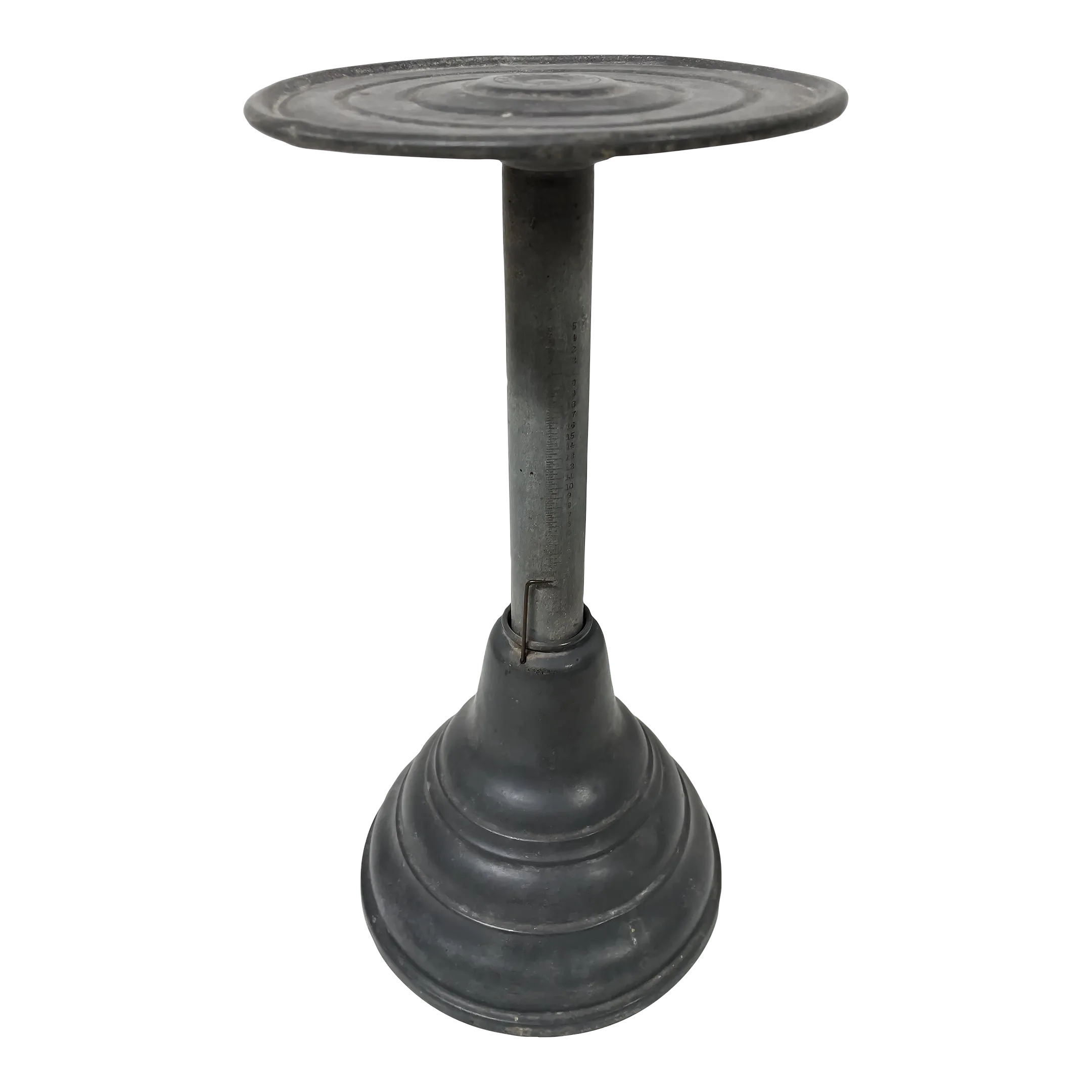 Antique L. E. Browns Pedestal Spring Scale in Zinc | Chairish