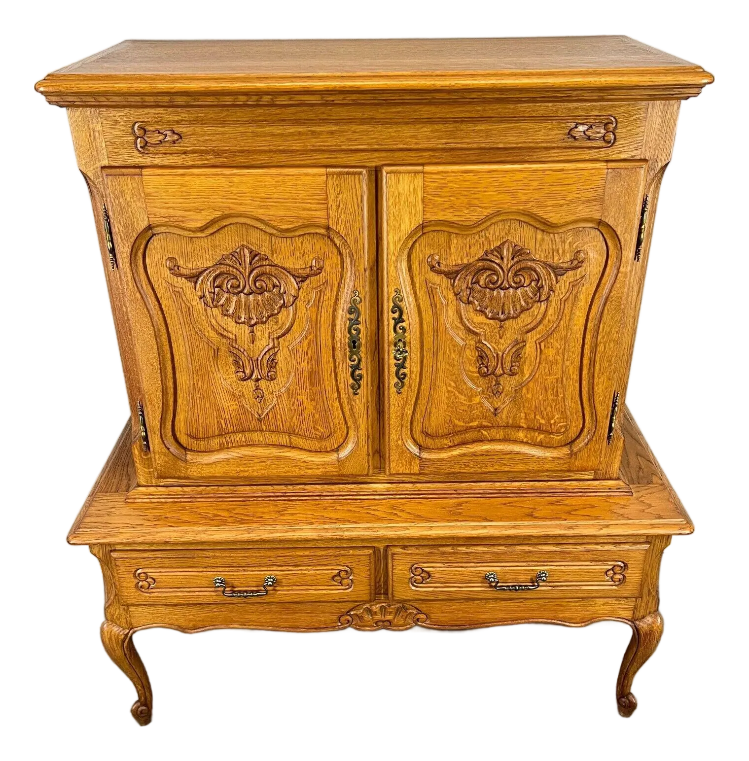 French Oak Carved Cabinet