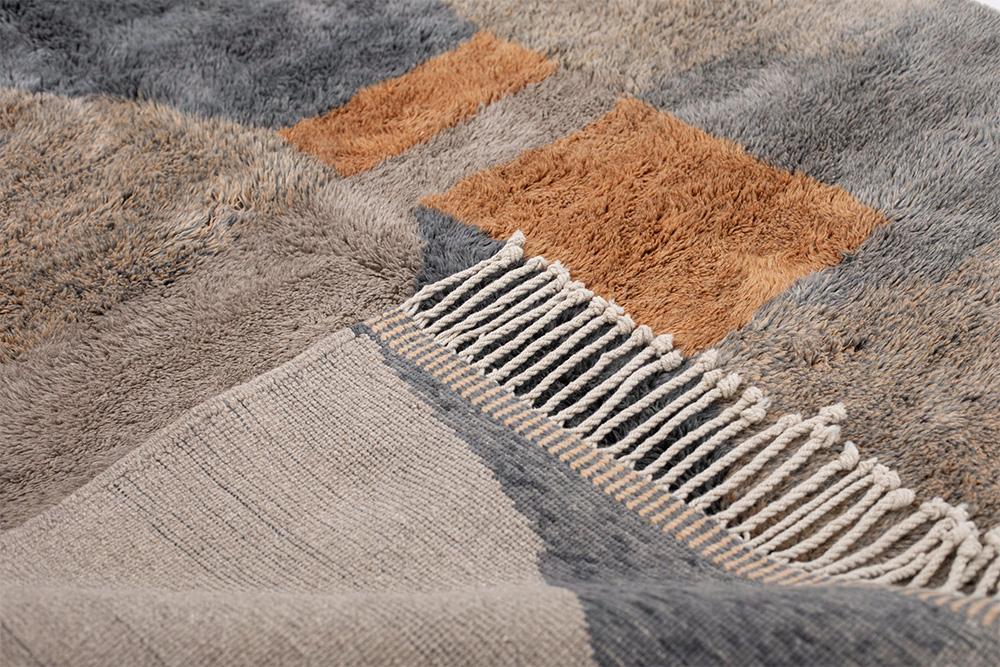 Absatract Hand-Knotted Wool Rug by Azele Studio