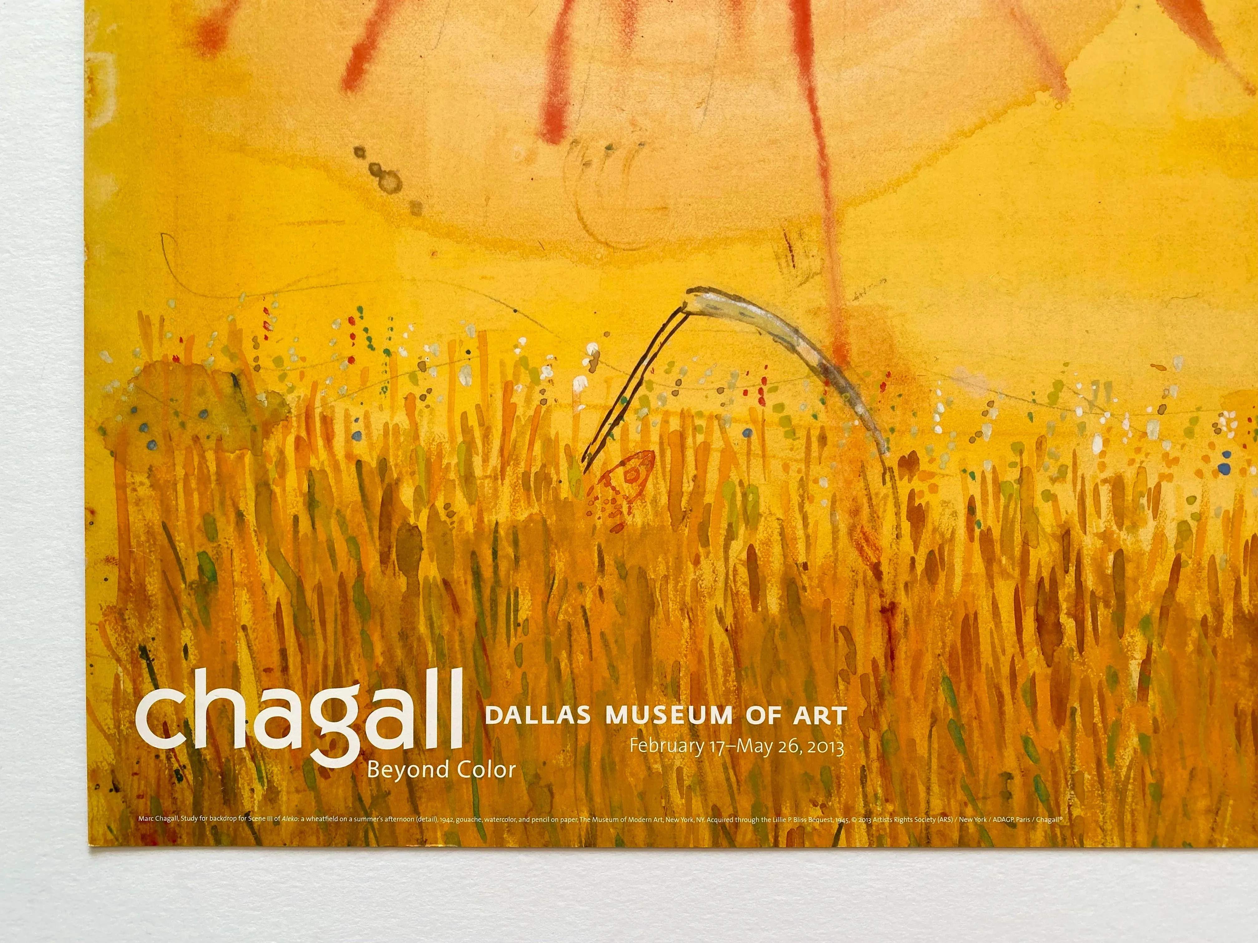 Marc Chagall Offset Lithograph Print Museum Exhibition Poster 
