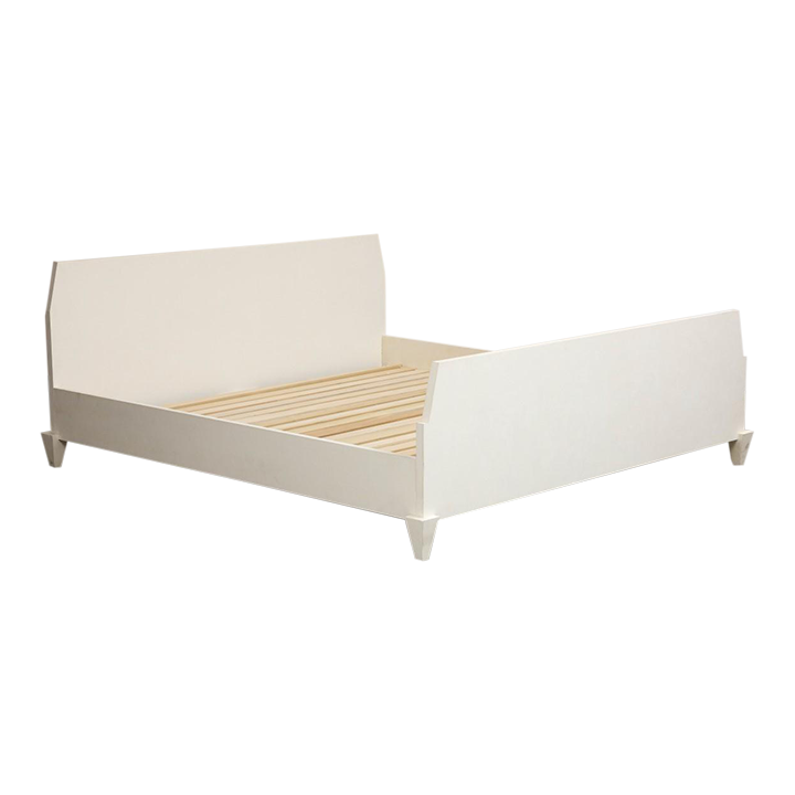 White Oak Custom King Bed Frame With Hand Done Plaster Finish Chairish