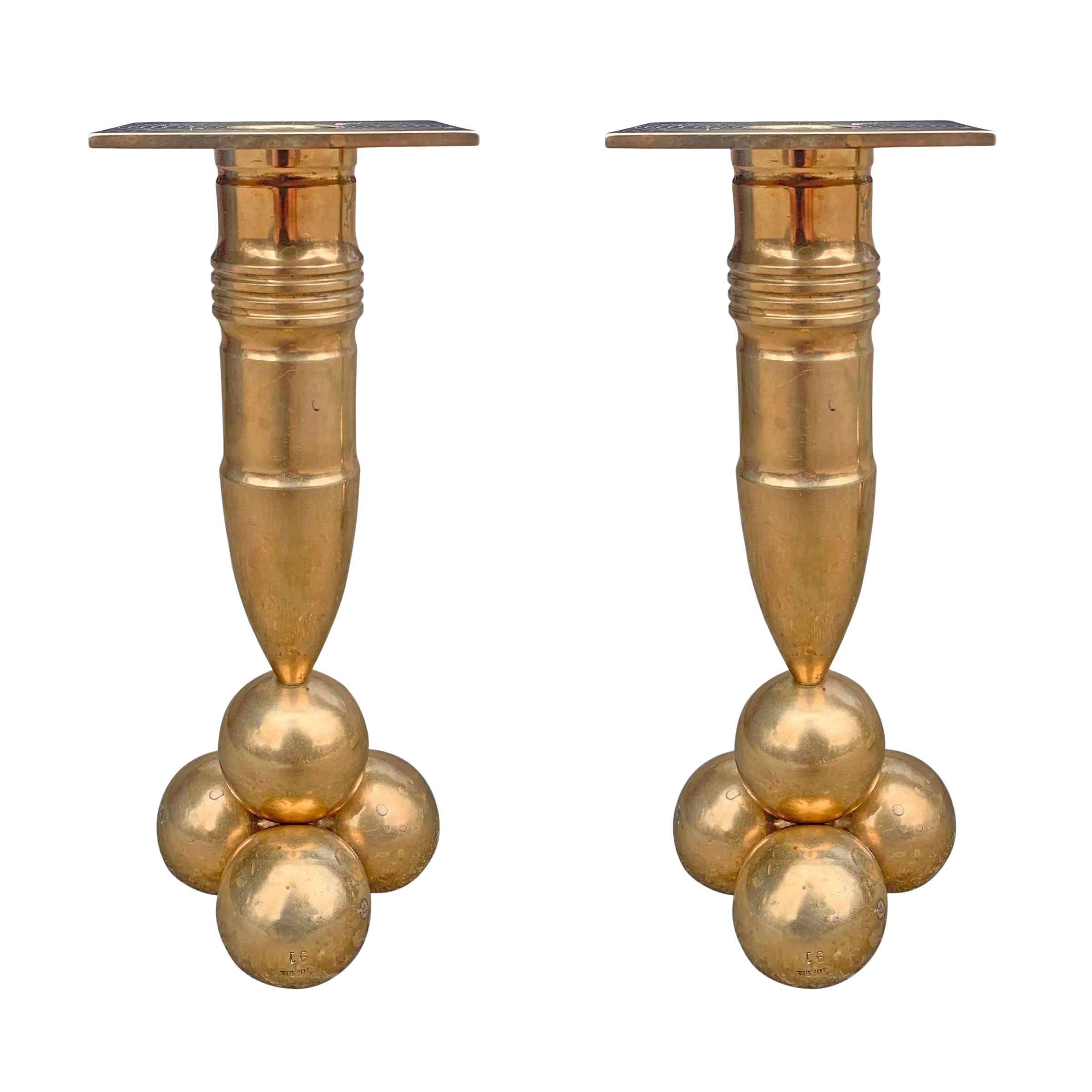 Mid 20th Century Bronze Candlesticks by Gusum Mässing a Pair Chairish