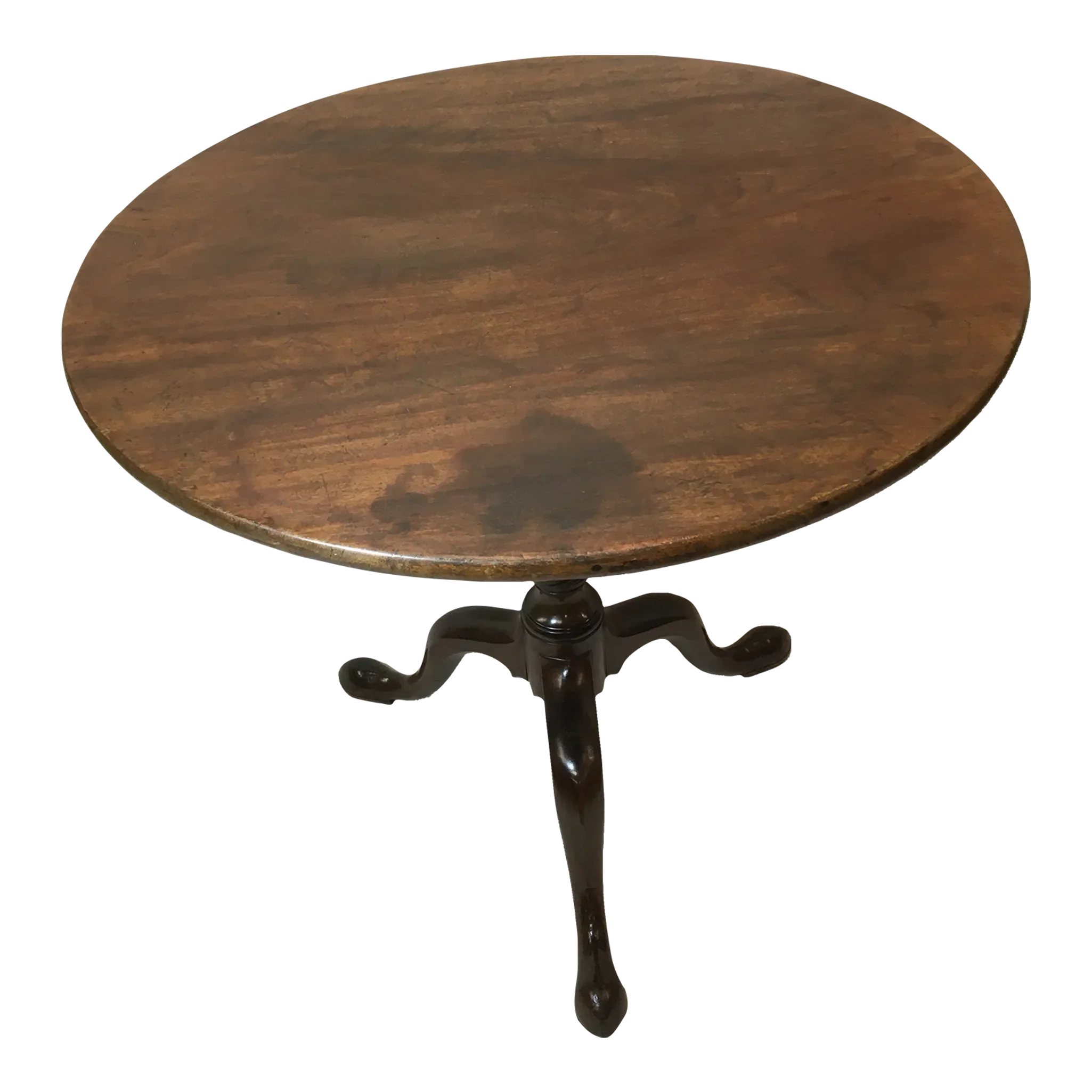 Round Top Tripod Table in Walnut Finished With Shellac and Wax Finish ...