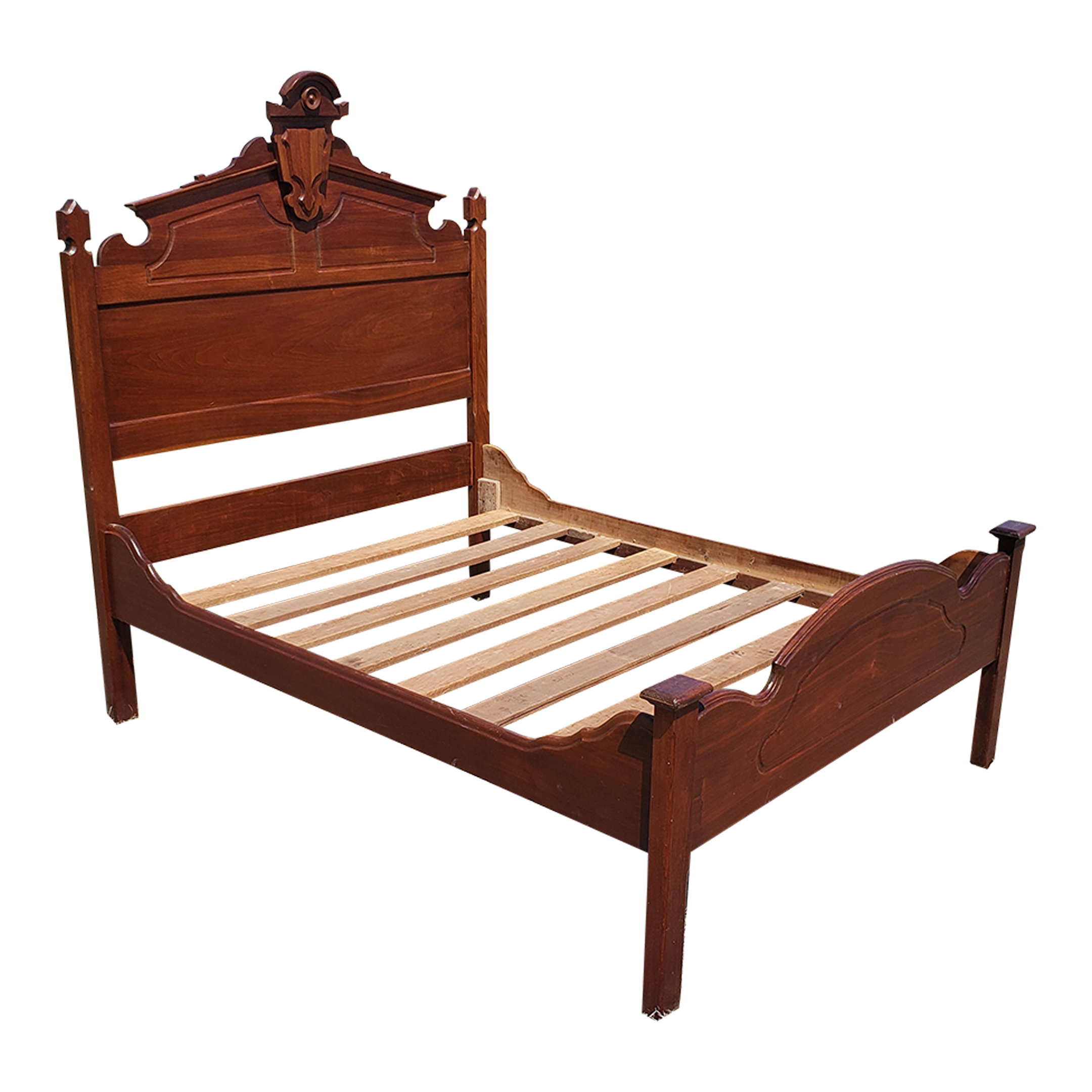 antique style wooden bed